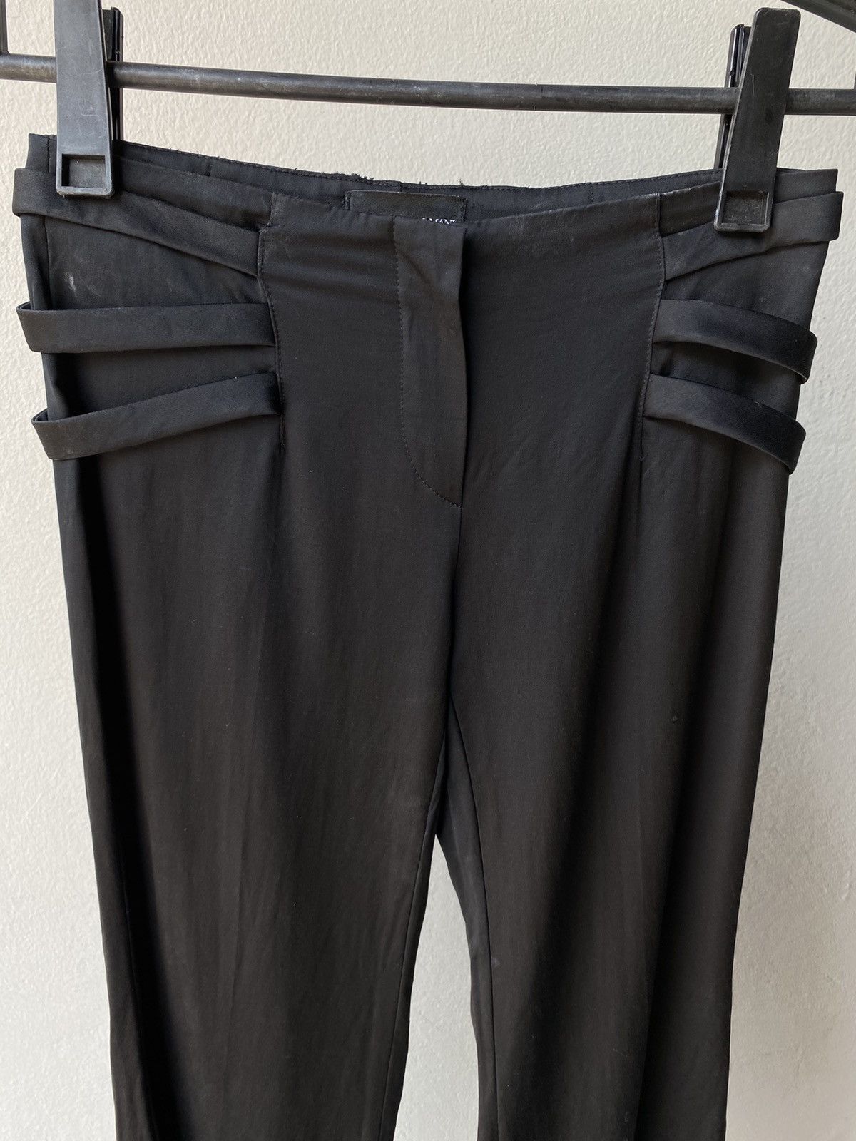 Emporio Armani EMPORIO ARMANI Black Silk Trim-Waist Pants Size 28" / US 6 / IT 42 - 14 Thumbnail