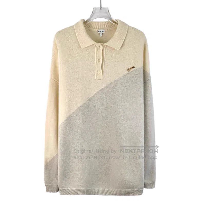 Loewe Loewe 22 Color Blocked Wool Collar Single Breasted Long Sl Size S / US 4 / IT 40 - 1 Thumbnail