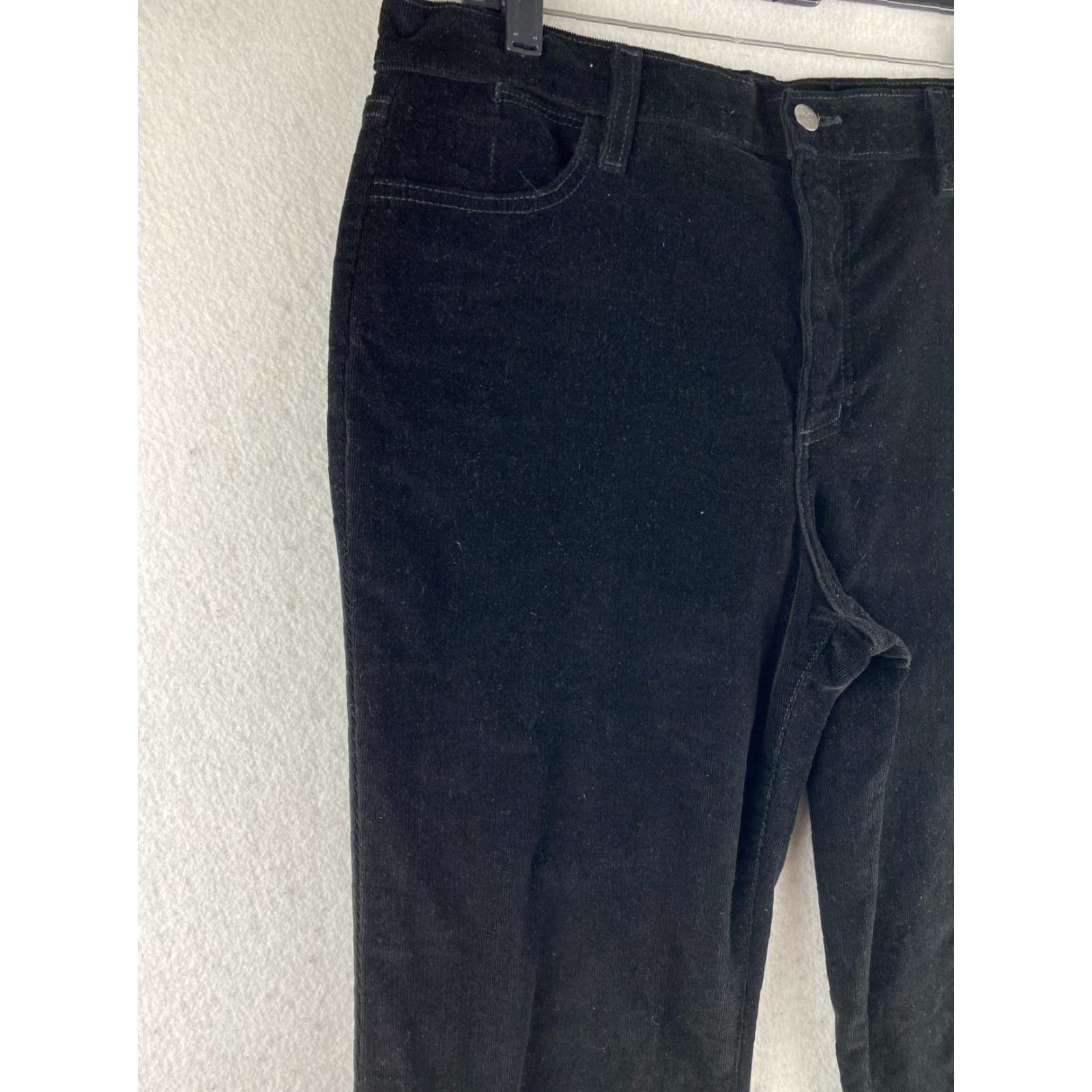 NYDJ VINTAGE NYDJ Pants Womens 14P Black Corduroy Bootcut Dark Wash Denim Pockets USA Made Size 36" / US 14 / IT 50 - 3 Thumbnail