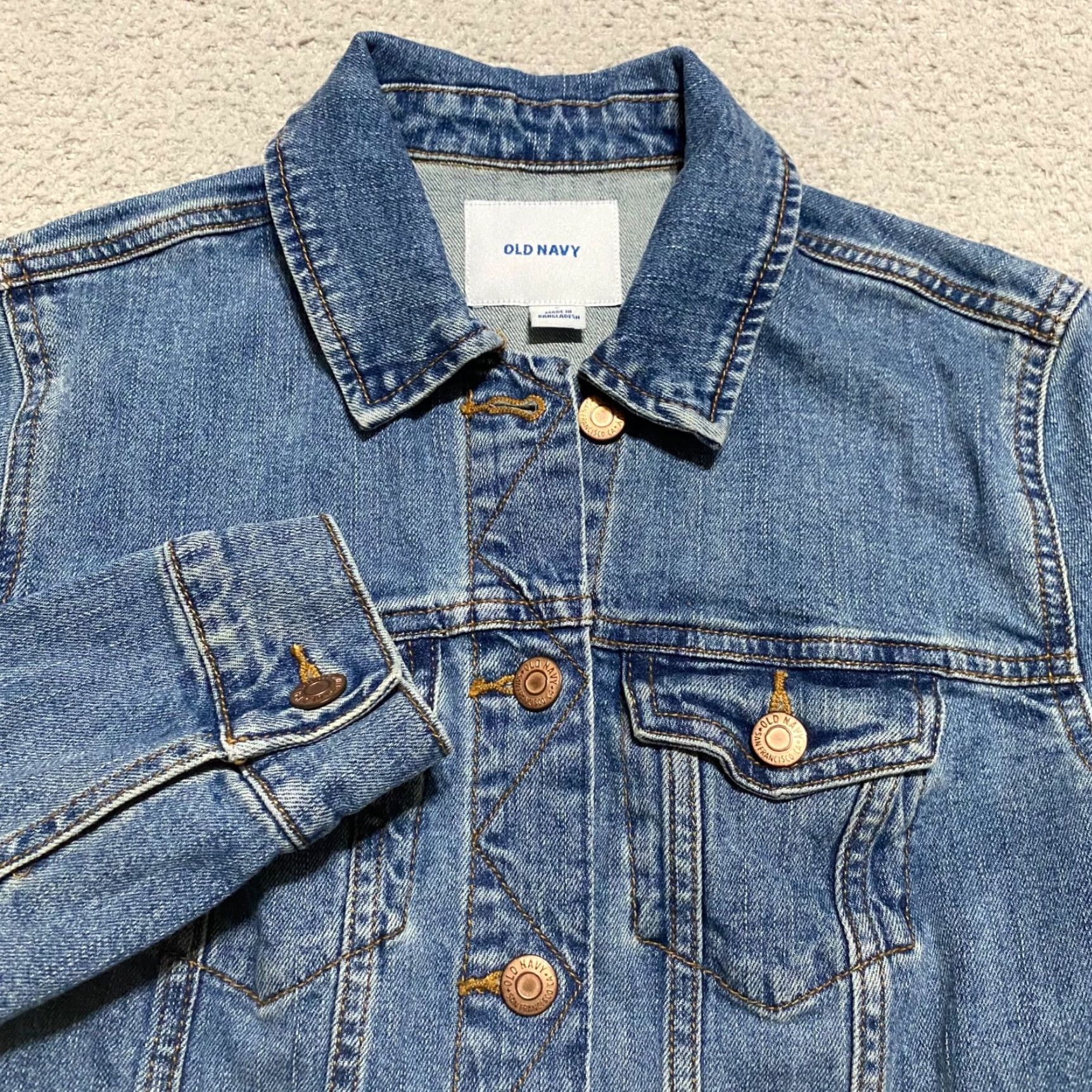 Old Navy Old Navy Womens Small Jean Jacket Blue Denim Button Up Long Sleeve Trucker Size S / US 4 / IT 40 - 5 Thumbnail
