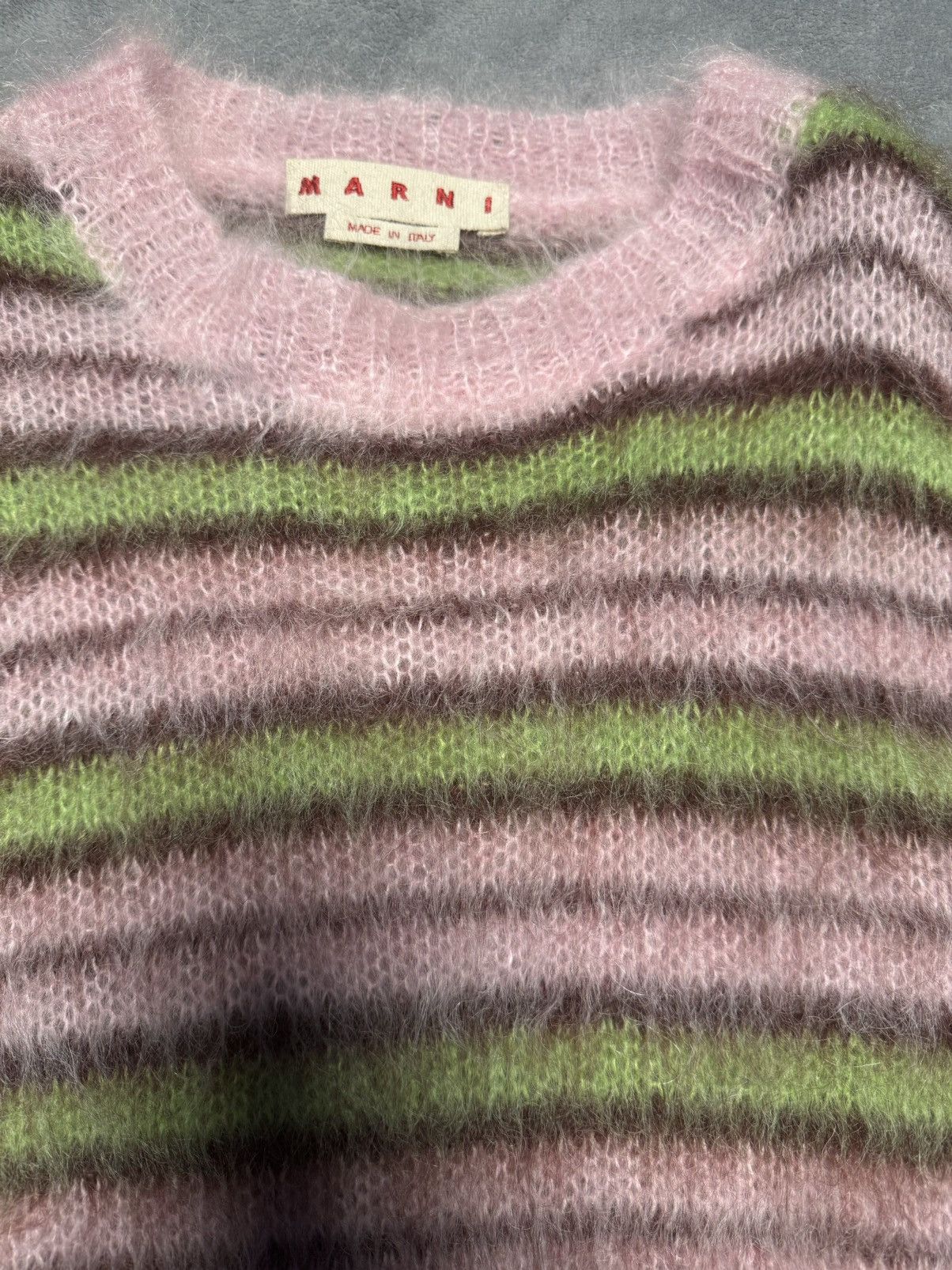 Marni MARNI PINK STRIPED MOHAIR SWEATER - QUARTZ Size US L / EU 52-54 / 3 - 2 Thumbnail