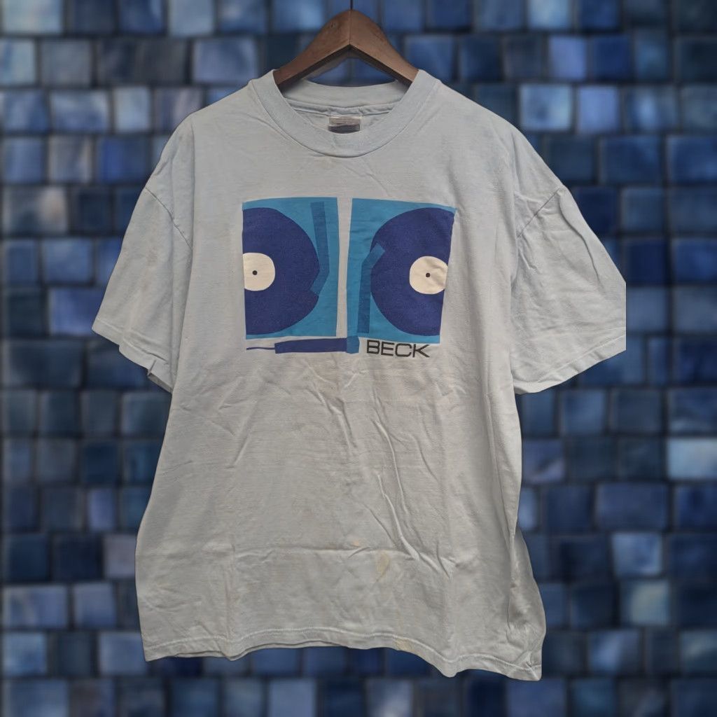 Vintage VINTAGE Beck Where's It At Turntable Odelay Shirt 90s XL Blue Album Tee AOP 96 Mens Size US XL / EU 56 / 4 - 1 Thumbnail