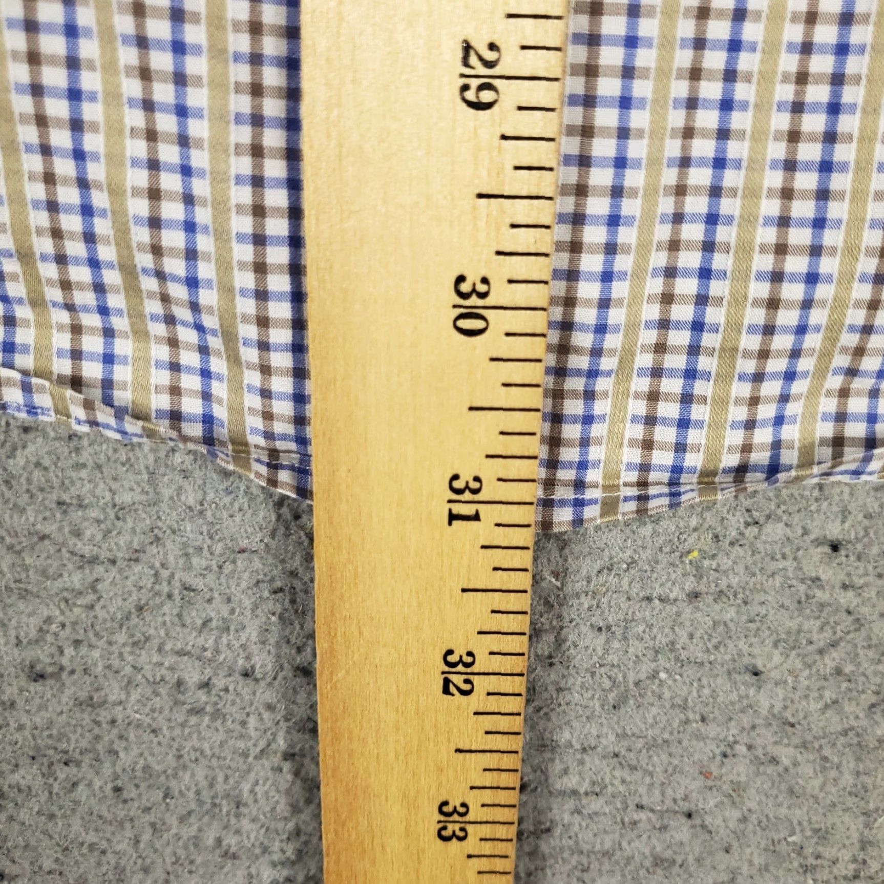 BUGATCHI Bugatchi Shirt Mens Large Blue Beige Plaid Classic Fit Button Up Long Sleeve Size US L / EU 52-54 / 3 - 4 Thumbnail