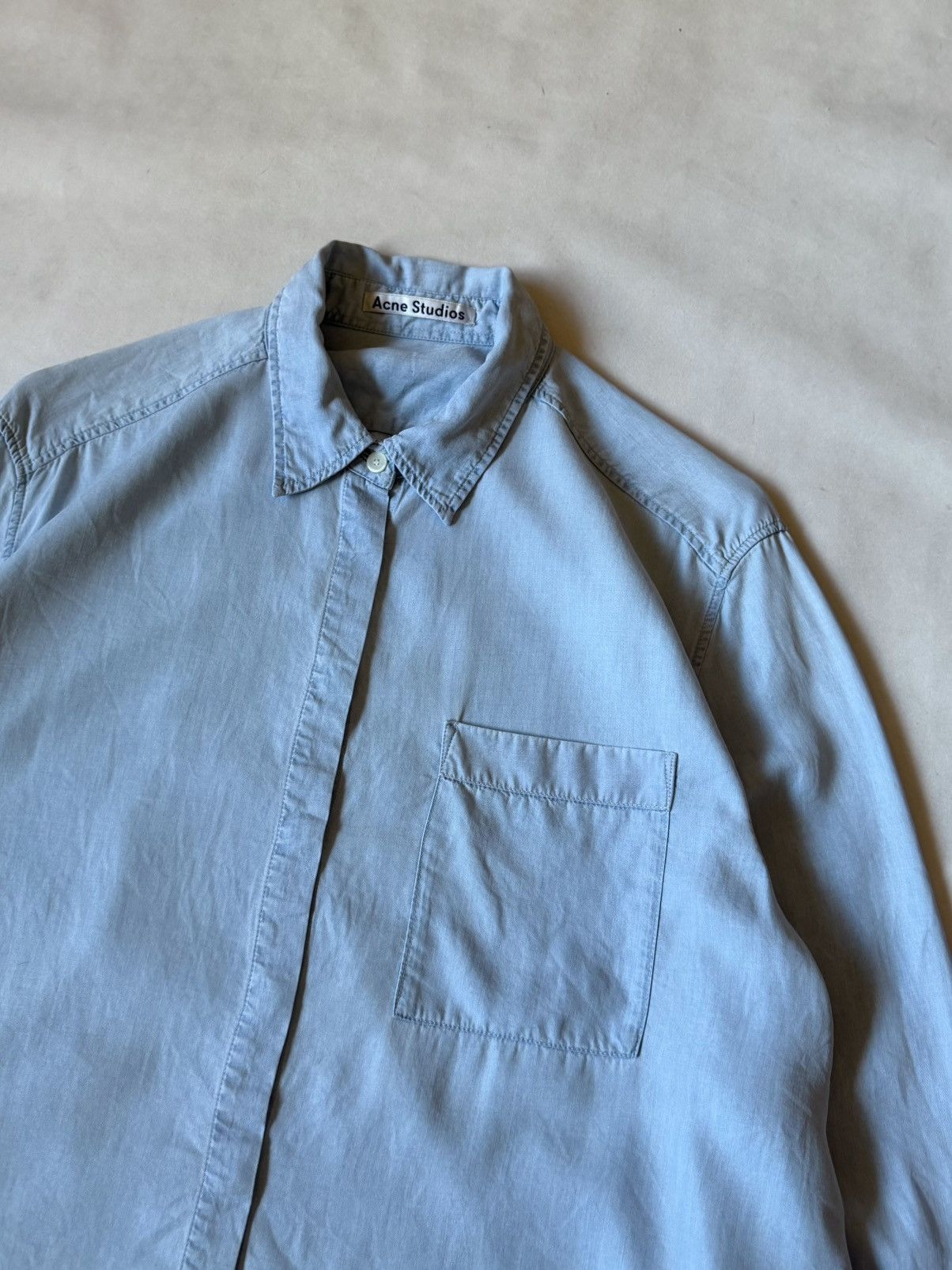 Acne Studios Acne Studios Addle Flu Denim Button Up Casual Shirt Sky Blue Size M / US 6-8 / IT 42-44 - 3 Thumbnail