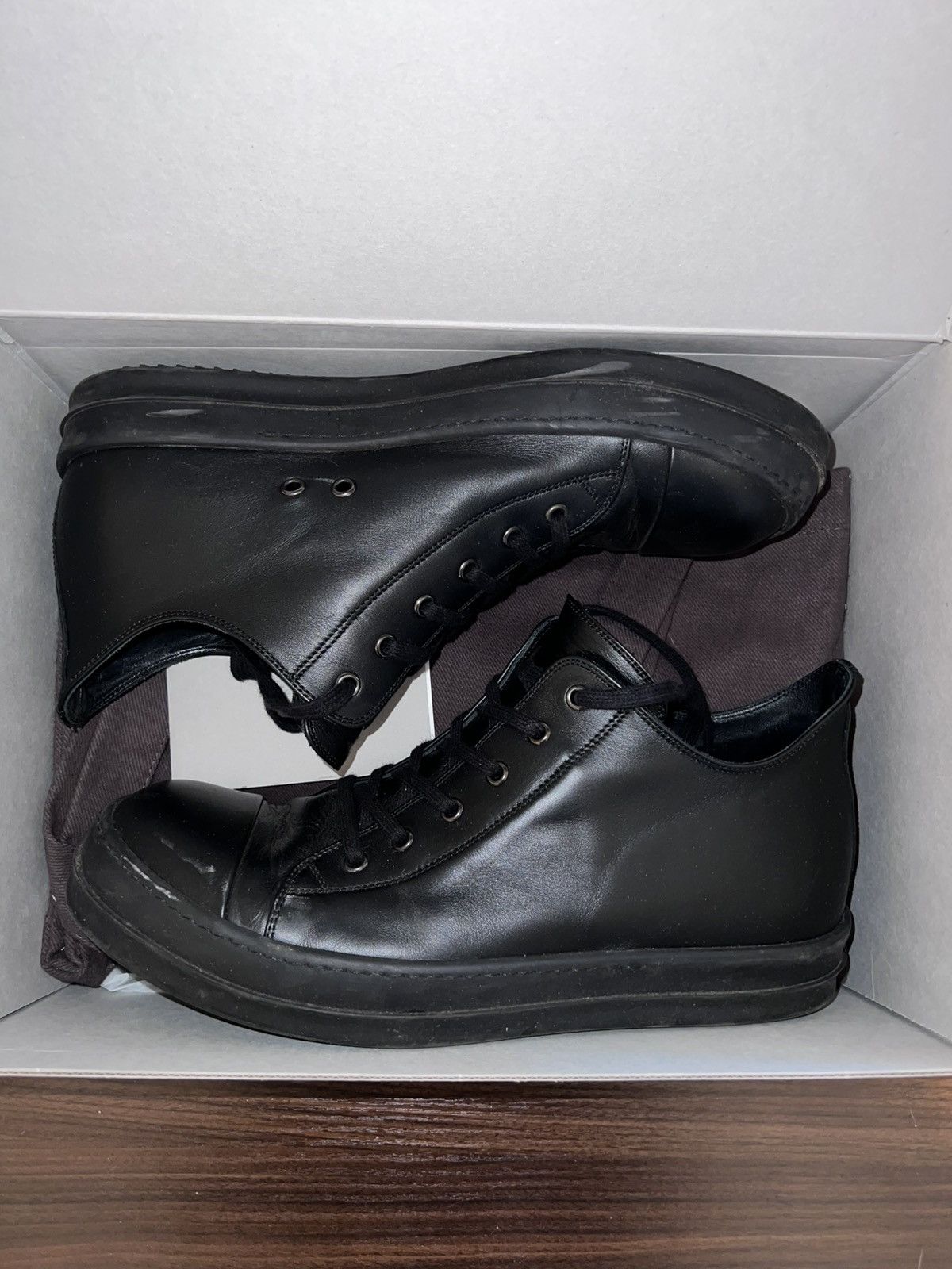 Rick Owens Triple Black Mainline Ramones Size US 12 / EU 45 - 3 Thumbnail