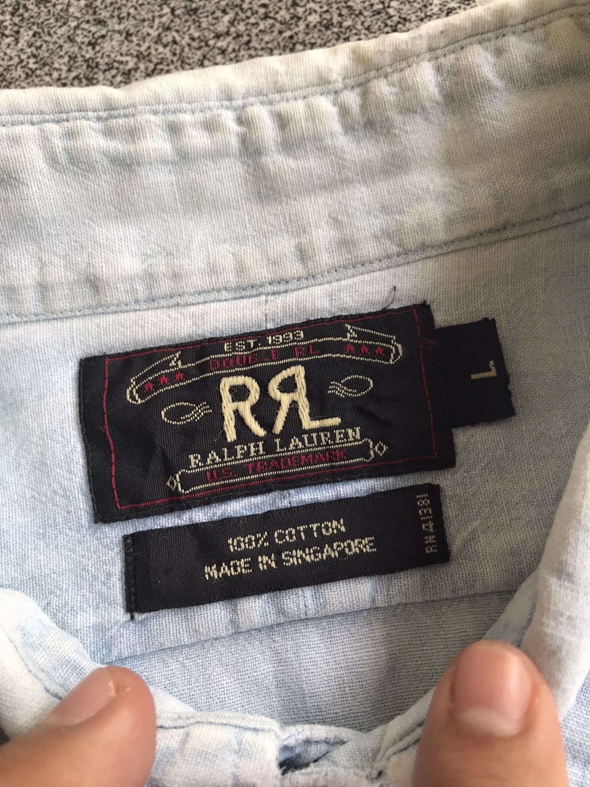 RRL Ralph Lauren Vintage Worn RRL double RL Shirts Size US XL / EU 56 / 4 - 5 Thumbnail