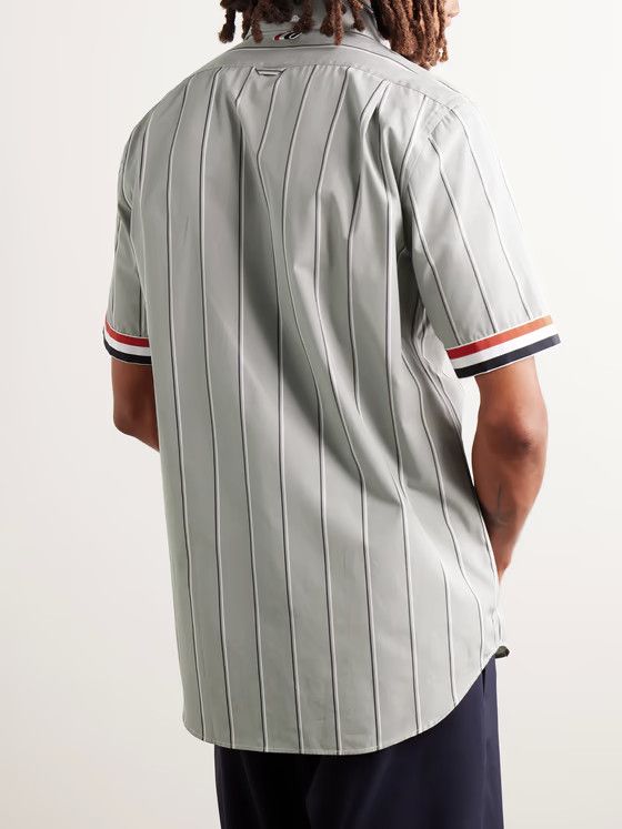 Thom Browne o1s22i1n1224 Striped Oxford Cotton Shirt in Grey Size US L / EU 52-54 / 3 - 3 Thumbnail