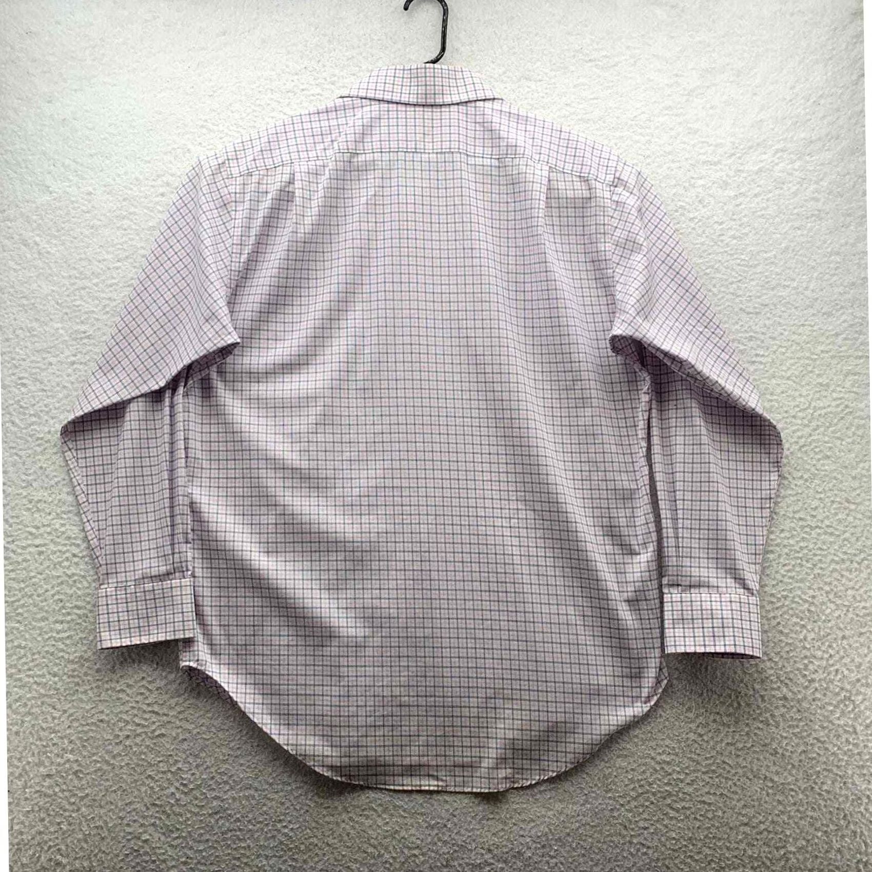 Ralph Lauren Lauren Ralph Lauren Mens Dress Shirt 15.5 32/33 Pink Blue Check Spread Collar Size 40R - 5 Thumbnail
