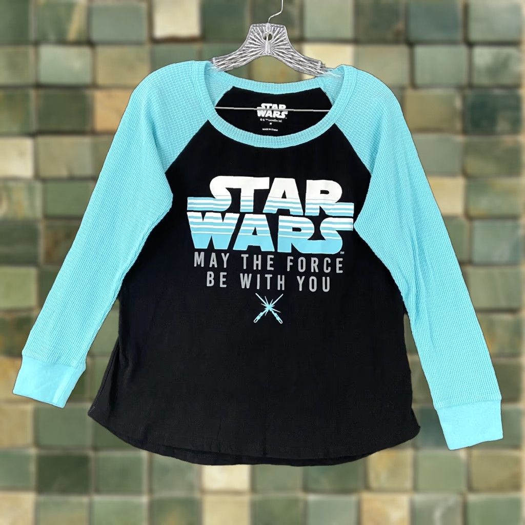 Star Wars STAR WARS Sleepwear Top Womens M Long Sleeve Blue Black Multicolor Star Wars Theme Womens M Long Sleeve Sleep Shirt Size M / US 6-8 / IT 42-44 - 1 Thumbnail