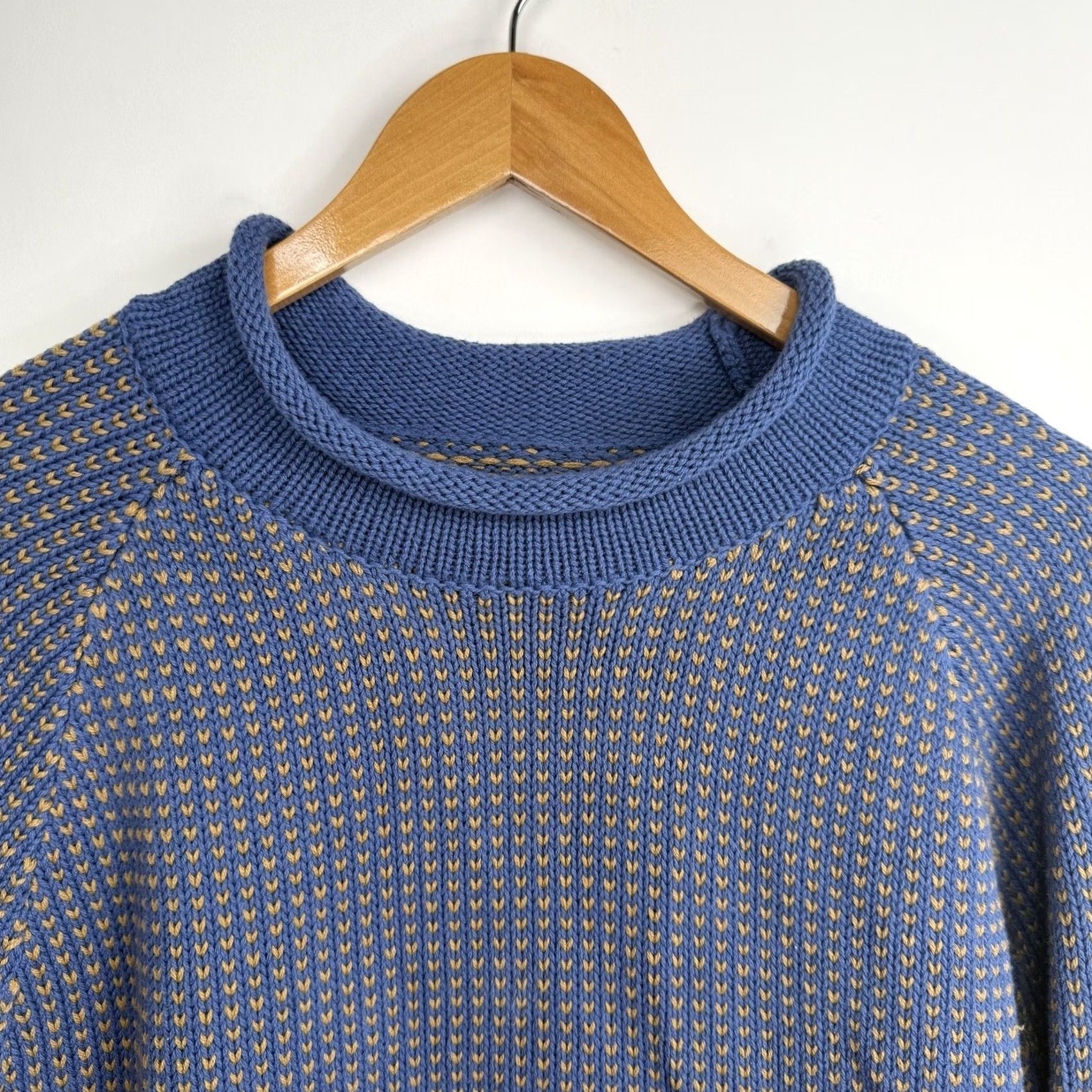 Vintage L.L. Bean Signature Sweater Mens Large Tight Knit Blue Stretch Organic Cotton Pullover Crew Neck Long Sleeve Knit Regular Fit Casual Vintage: No Size US L / EU 52-54 / 3 - 2 Thumbnail