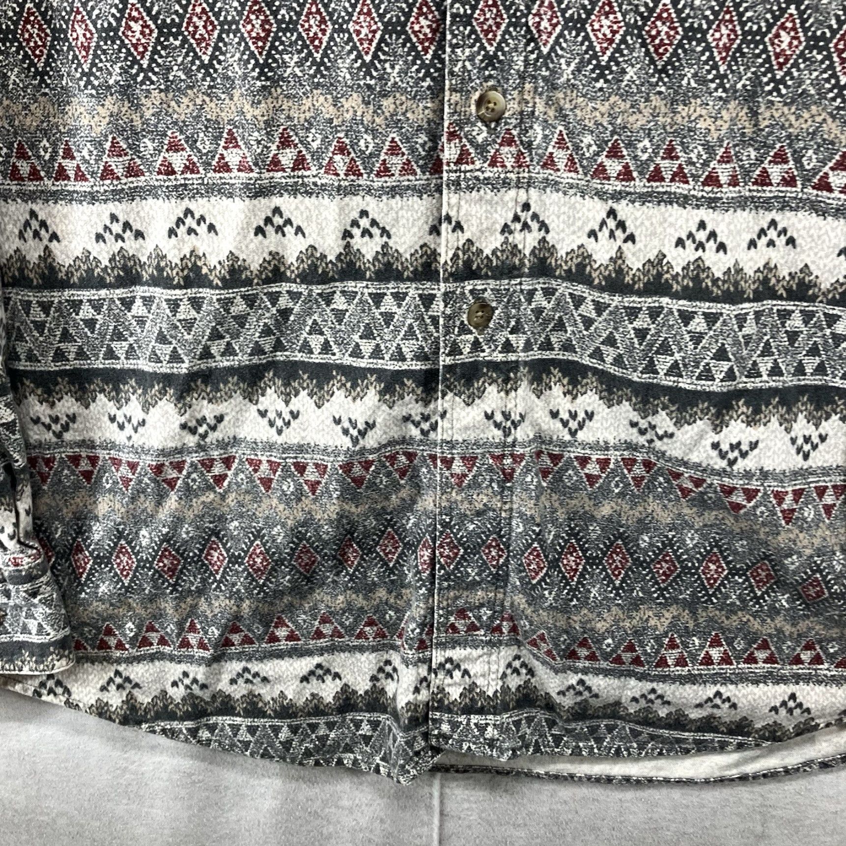 Gloverall VINTAGE Alaska Wilderness Gear Shirt Men's 2XL Flannel All Over Patter Fair Isle Long Sleeve Casual Workwear Western Cowboy 90s Size US XXL / EU 58 / 5 - 7 Thumbnail