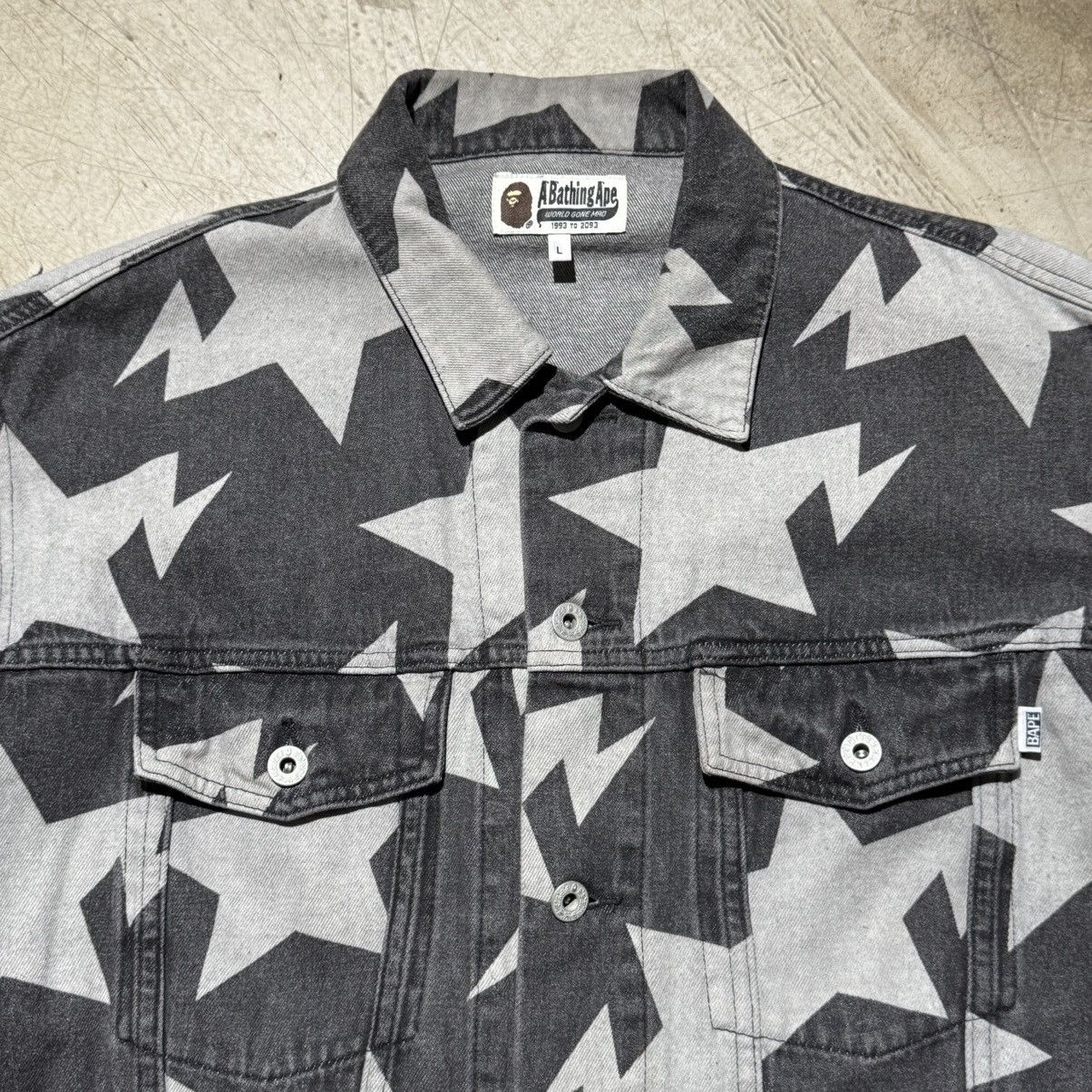 Bape 2022 BAPE STA Pattern Loose Fit Denim Jacket Size US L / EU 52-54 / 3 - 2 Thumbnail