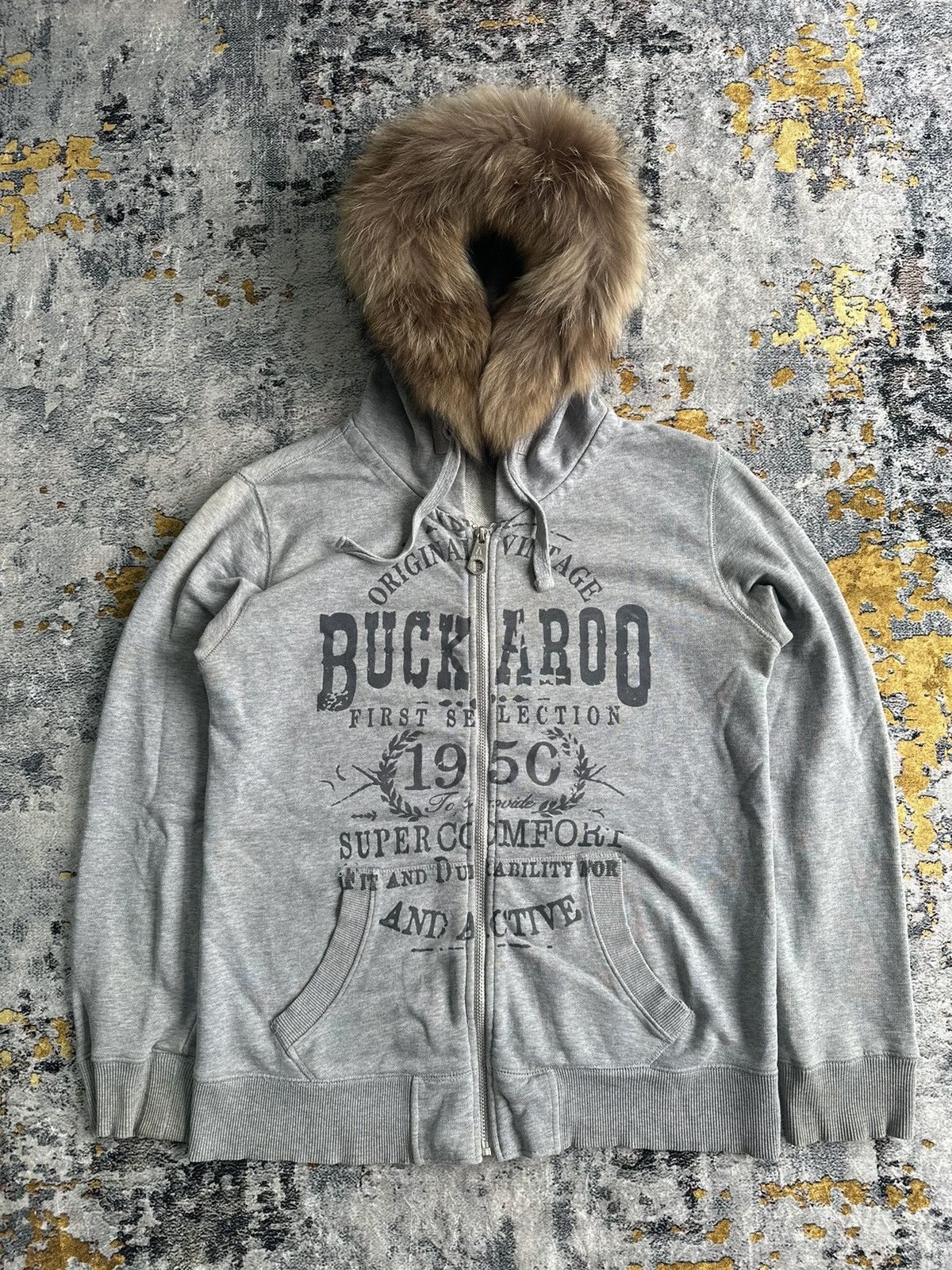 DISTRESSED VTG BUCKAROO FUR ZIPHOODIE IFSIXWASNINE LGB STYLE