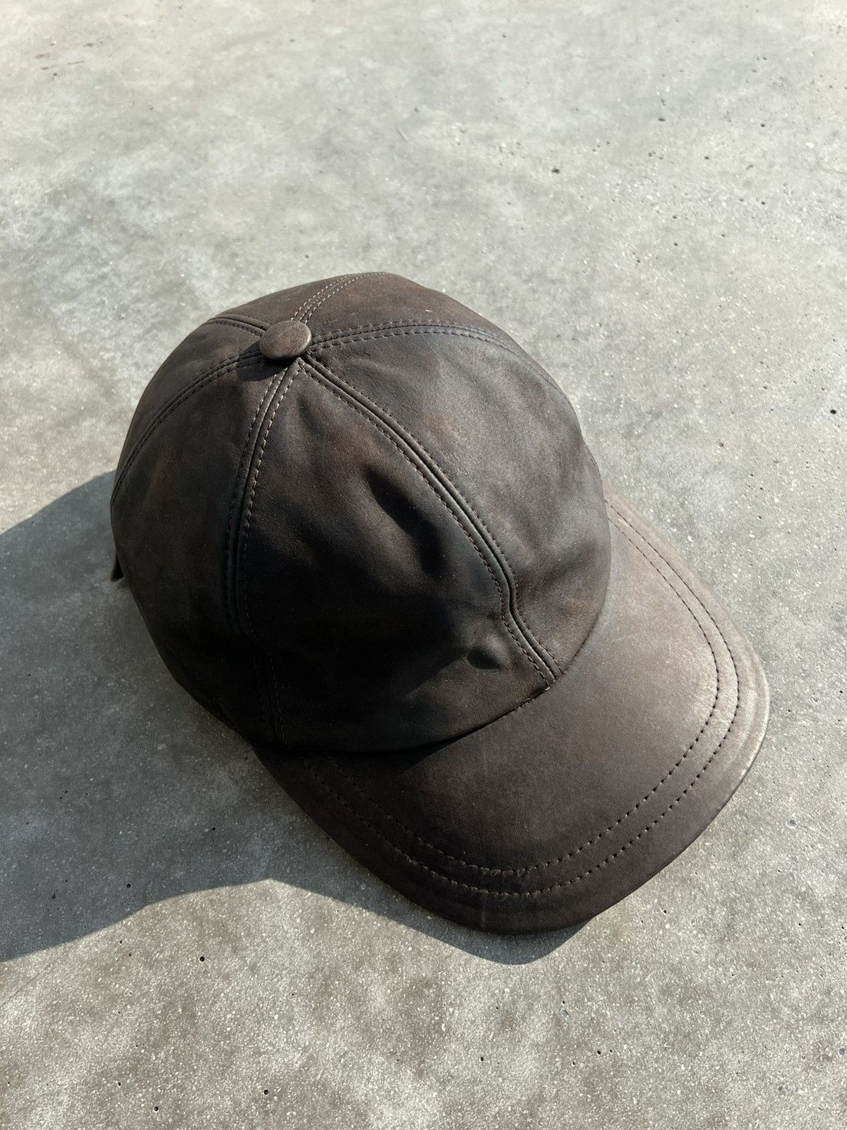 Genuine Leather × Vintage Vintage Genue Leather Cap Size ONE SIZE - 1 Thumbnail