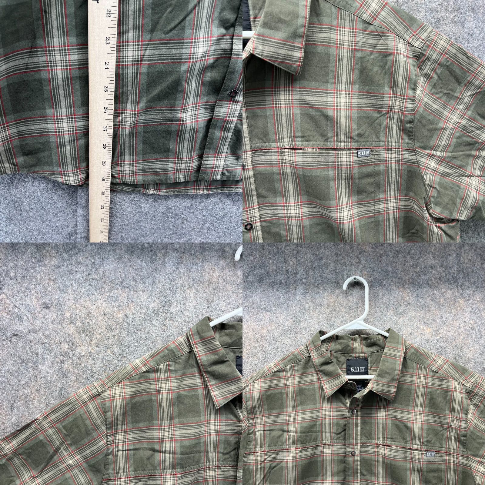 Vintage 5.11 Tactical Shirt Men XL Green Button-Down Plaid Short Sleeve Shirt Size US XL / EU 56 / 4 - 8 Thumbnail