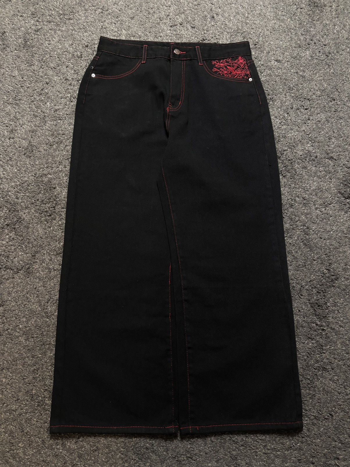 Jean × Vintage Vintage very rare cross wings medieval red black baggy jeans Size US 34 / EU 50 - 14 Thumbnail