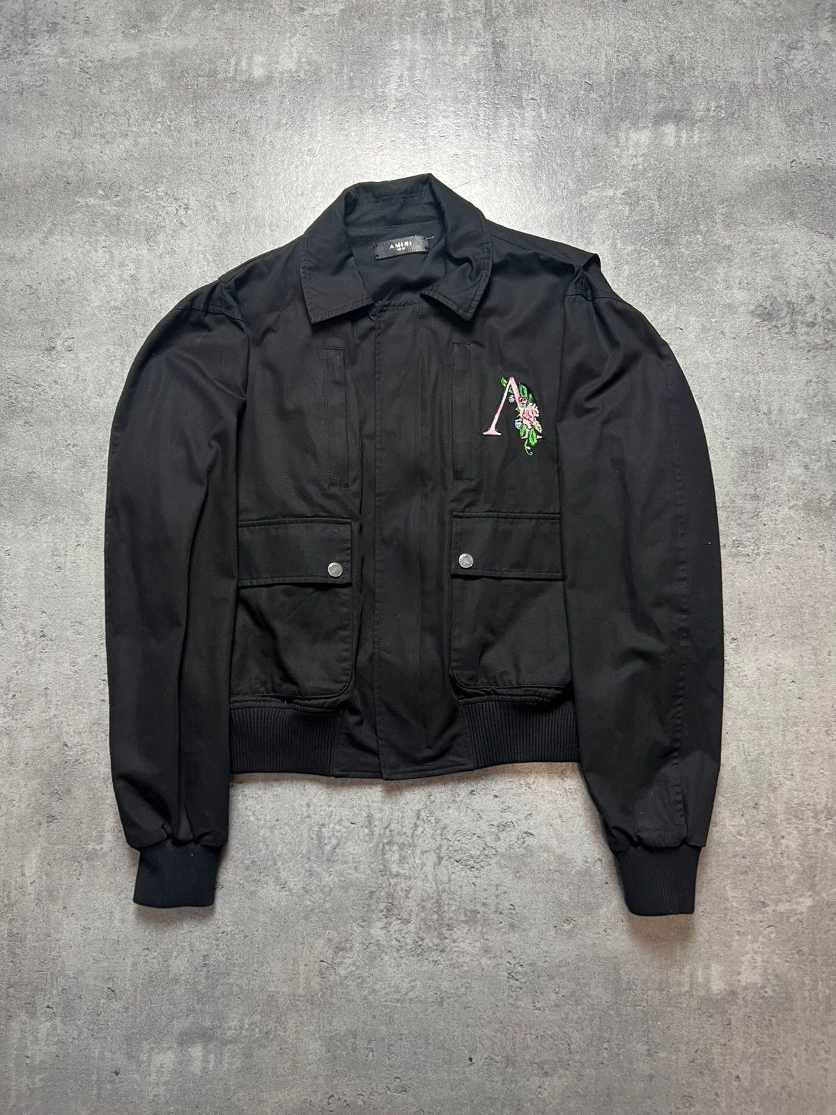 Amiri Amiri Floral logo black ZIP Bomber luxury Size US S / EU 44-46 / 1 - 2 Thumbnail