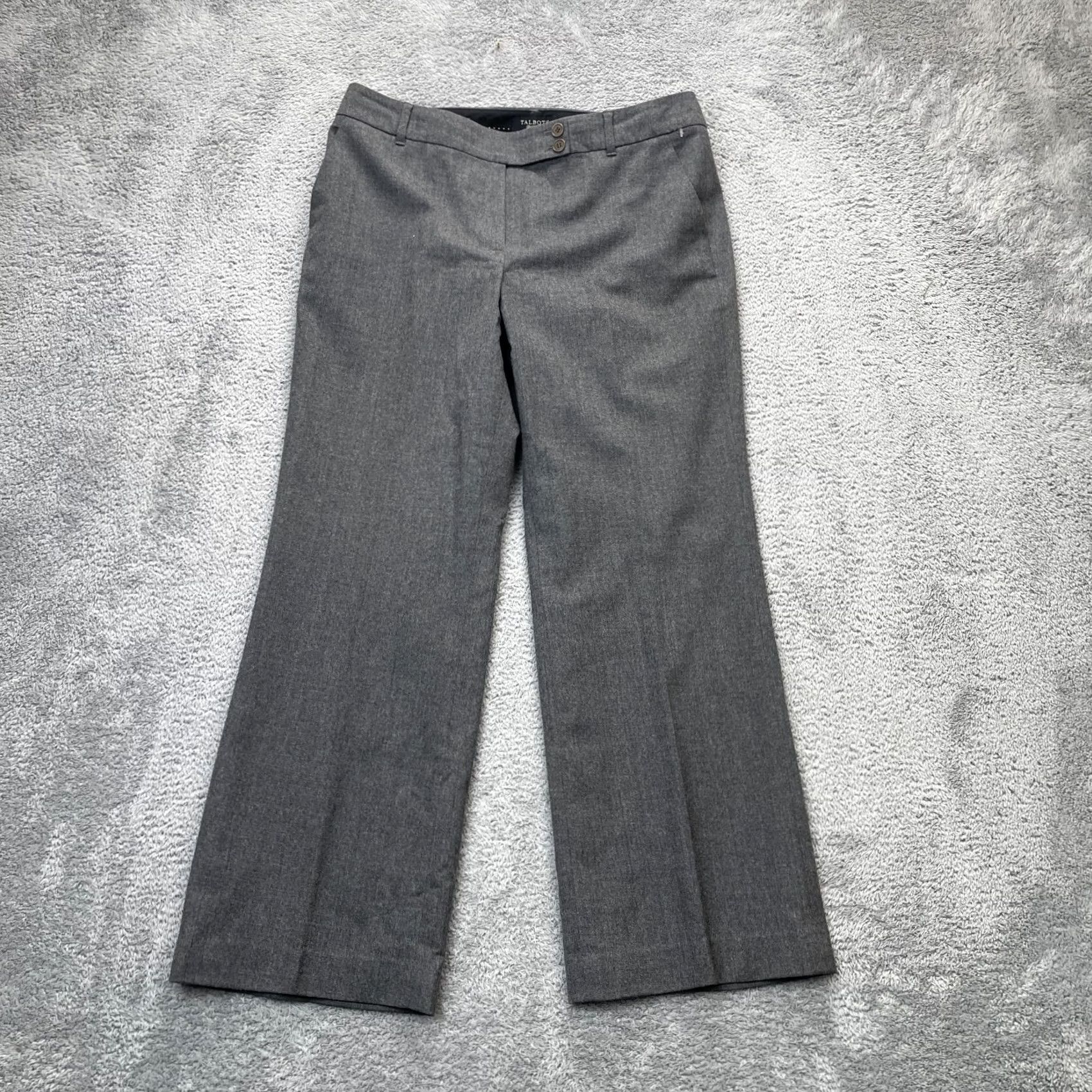 Talbots Talbots Heritage Pants Womens 4 Gray Heathered Wide-Leg Dress Pants Regular Inseam 28 in Gray Wool Blend Formal Dress Pants Womens Mens? Size 24" / US 00 / IT 34 - 2 Thumbnail