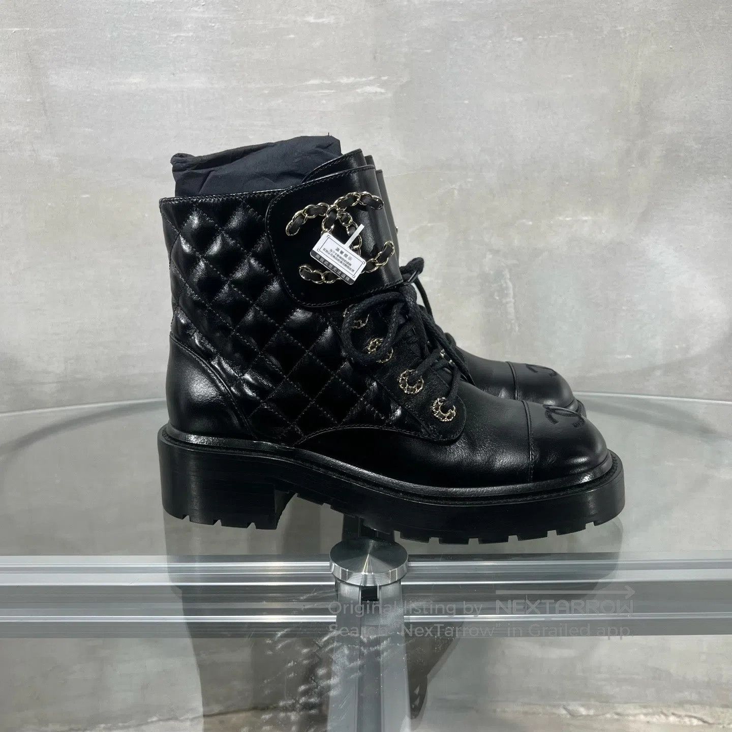 Chanel Chanel Black double-C diamond-patterned short boots Size US 5.5 / IT 35.5 - 4 Thumbnail