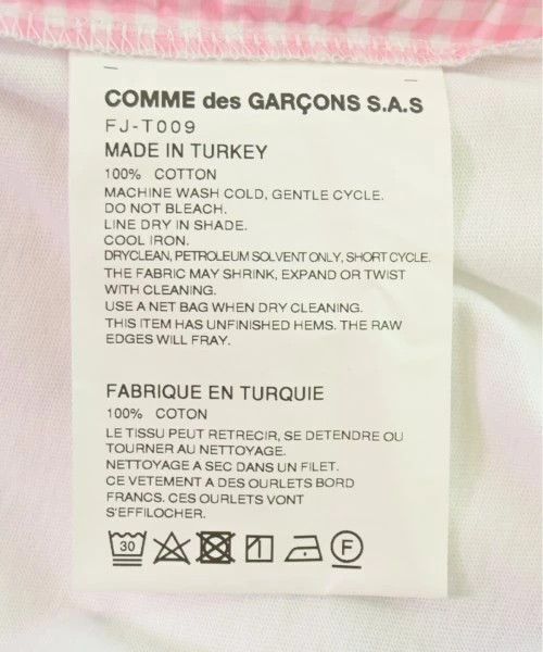 Comme des Garcons SHIRT T-Shirts Cotton Long Sleeve Number Pattern White x Pink Size US M / EU 48-50 / 2 - 5 Thumbnail