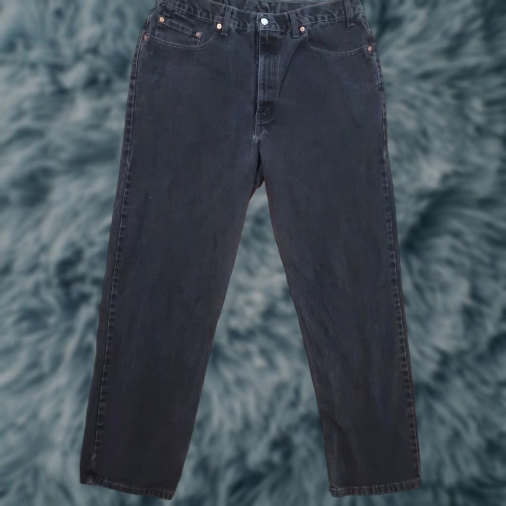Levi's VINTAGE Levi's Jeans 550 36x32 Black Relaxed Tapered Denim 5-Pocket Zip Canada Mens Size US 36 / EU 52 - 1 Thumbnail