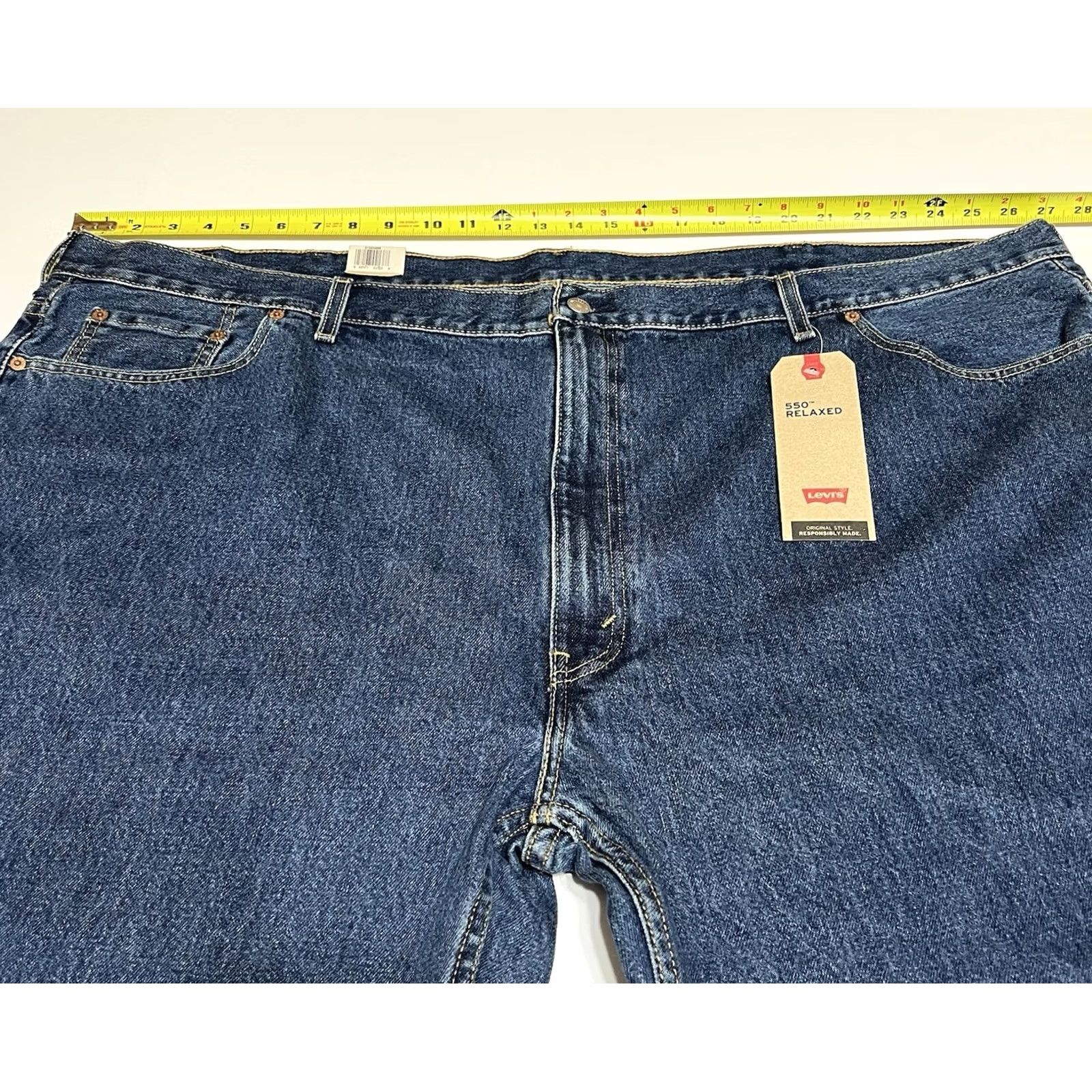 Levi's VINTAGE Levis 550 Jeans Mens 54x30 Blue Relaxed Fit Tapered Big & Tall Denim NWT Size US 38 / EU 54 - 3 Thumbnail