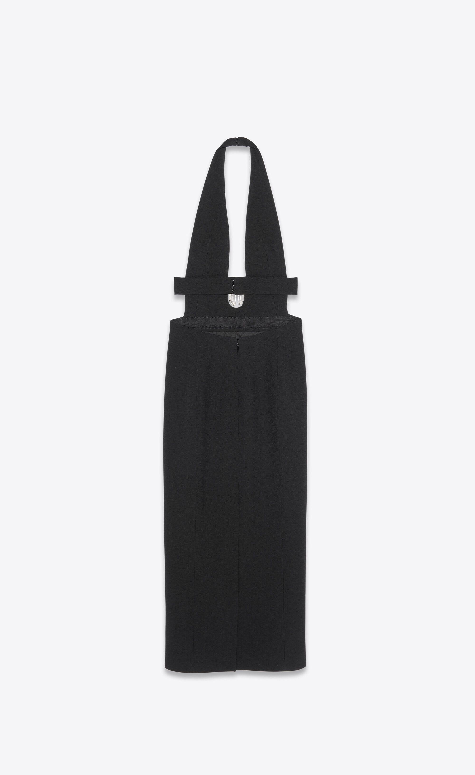 Saint Laurent Paris o1tp1o0125 Long Backless Dress In Double Sable in Black Size XL / US 12-14 / IT 48-50 - 2 Thumbnail