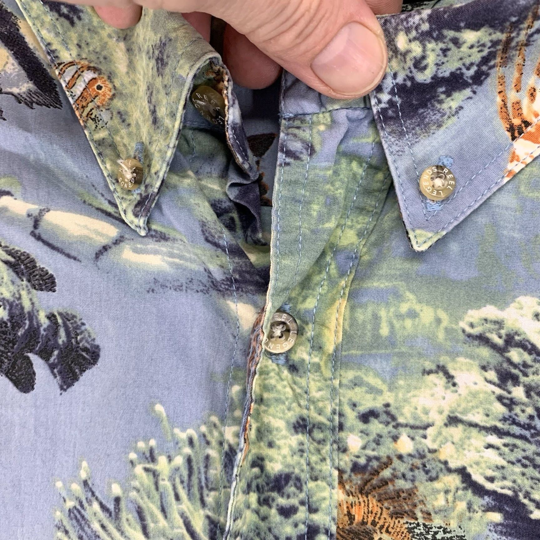 Vintage VINTAGE Reel Legends Men's Fishing Shirt XL Short Sleeve Casual Nautical Cotton Blue 90s Beach Size US XL / EU 56 / 4 - 6 Thumbnail