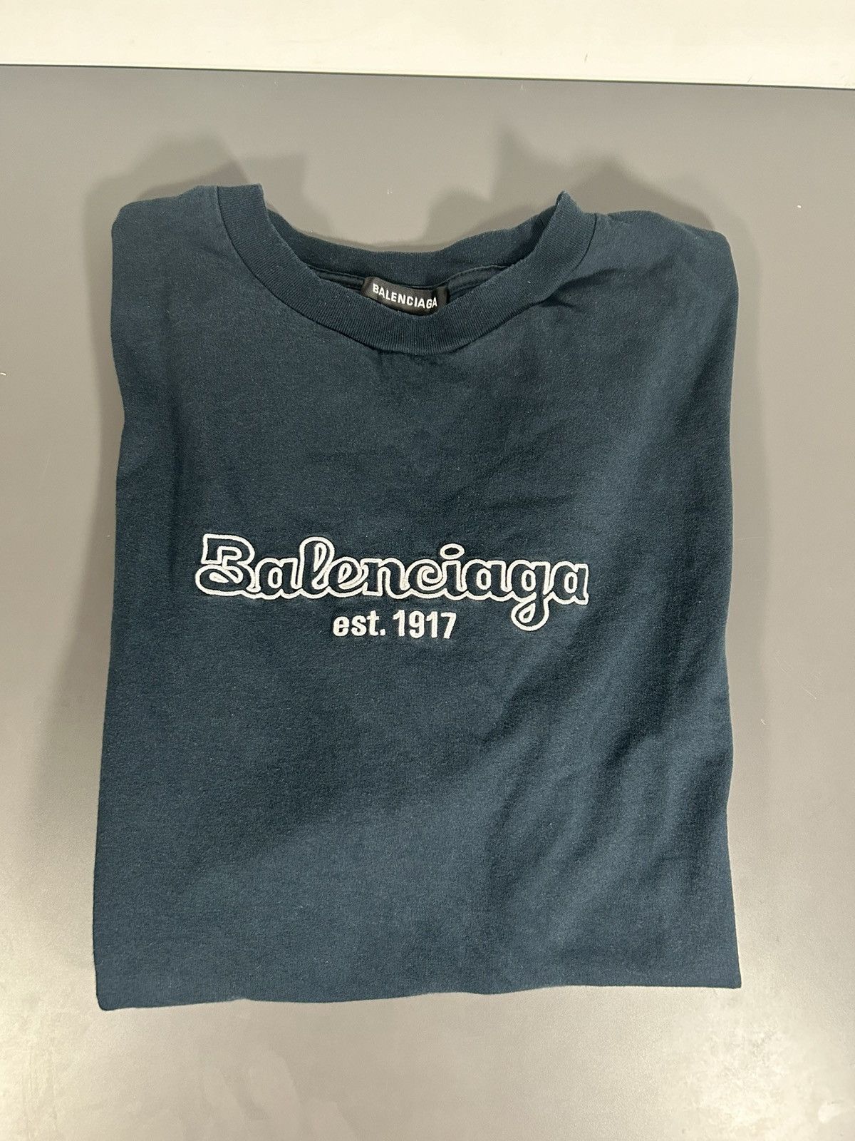 image of Balenciaga Graphic Tee in Navy, Men's (Size XS)