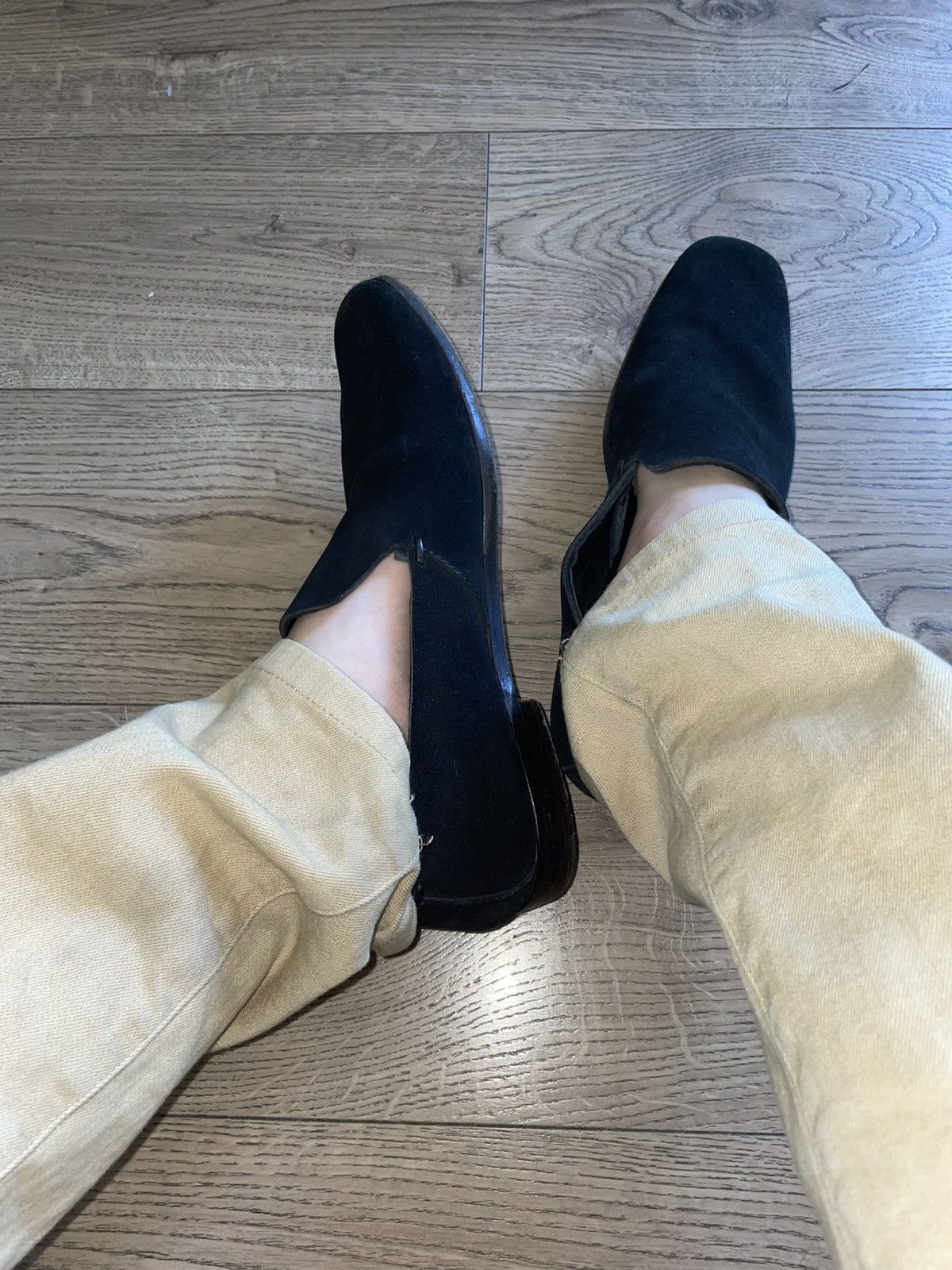 Yves Saint Laurent Ysl rive gauche 2004 suede square toe loafers Size US 11 / EU 44 - 1 Thumbnail