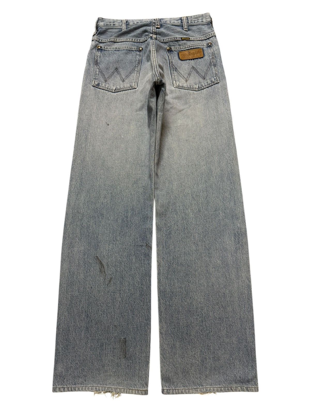 Wrangler Vintage 90s Wrangler Selvedge Faded Wash Distress Wide Leg Size 27" / US 4 / IT 40 - 2 Thumbnail