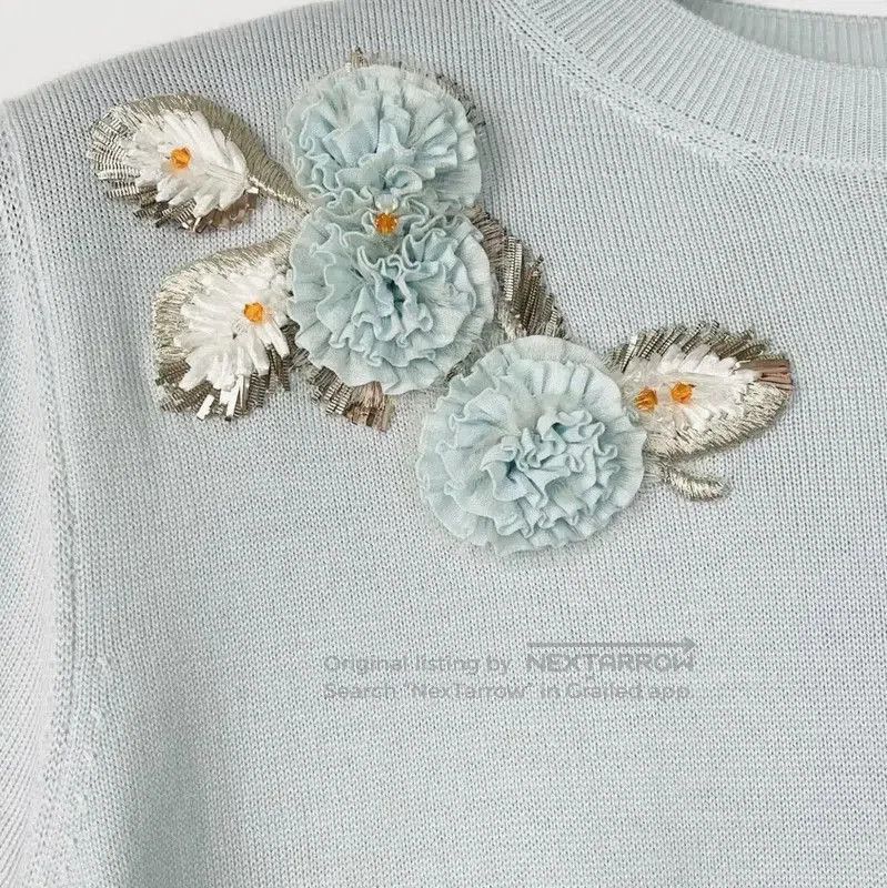 Dior Dior Light Blue Embroidered Short Sleeve T. Size S / US 4 / IT 40 - 3 Thumbnail