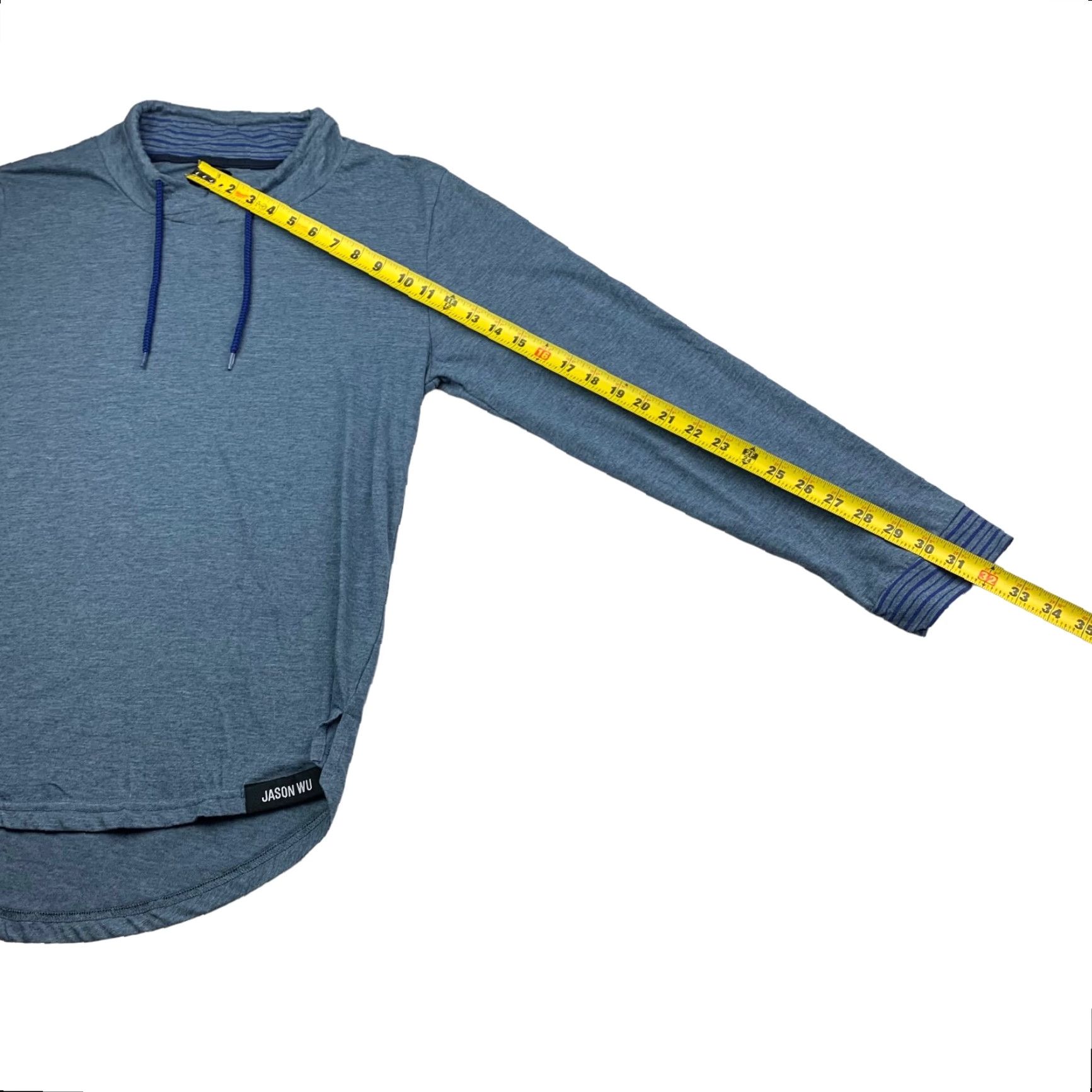 Jason Wu Jason Wu x EvaAir Men’s Pullover Sweatshirt Blue Large Mock Neck Drawstring Lightweight Shirt Size US L / EU 52-54 / 3 - 6 Thumbnail