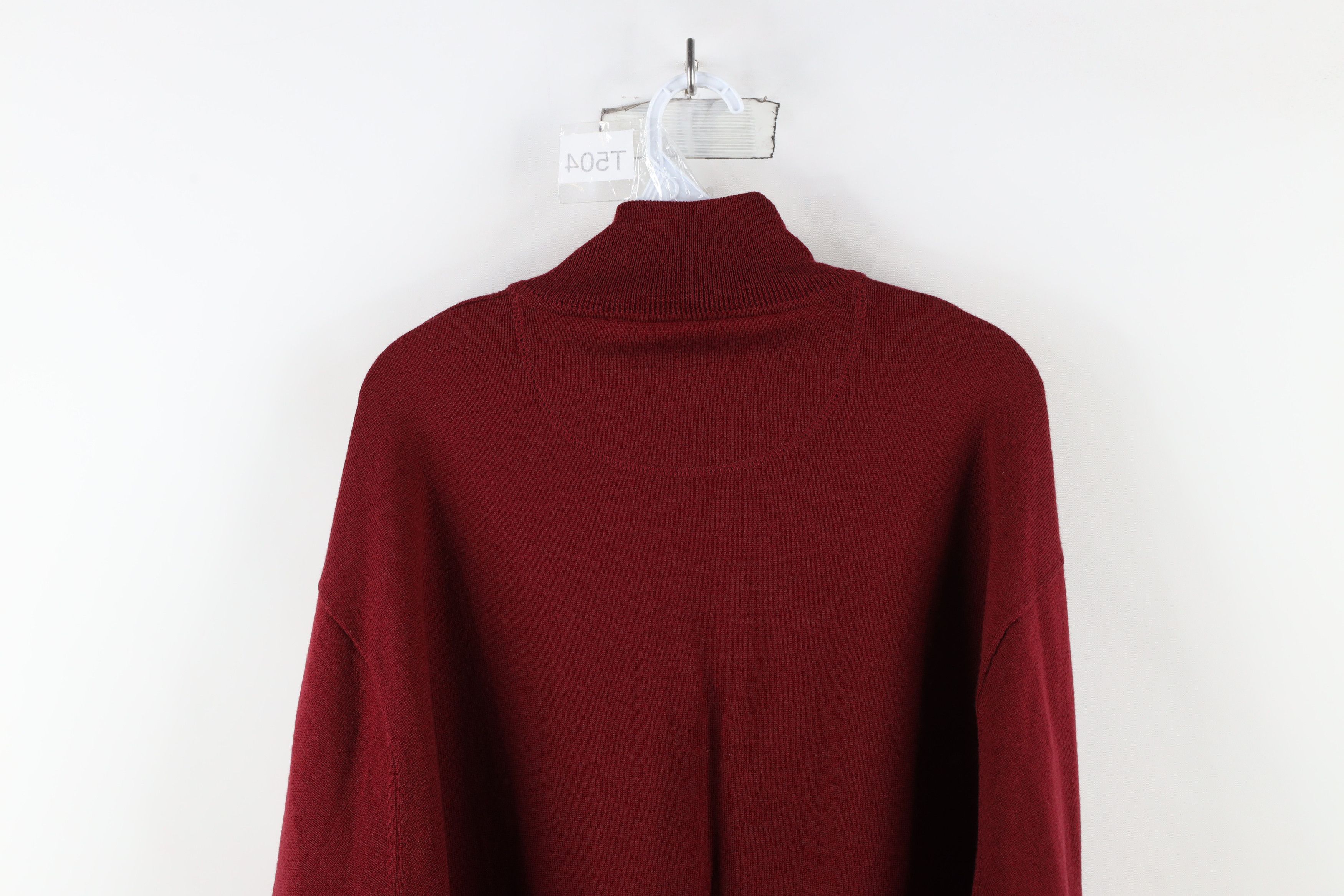 Orvis × Vintage Vintage Orvis Merino Wool Leather Trim Half Zip Sweater Size US XL / EU 56 / 4 - 11 Thumbnail