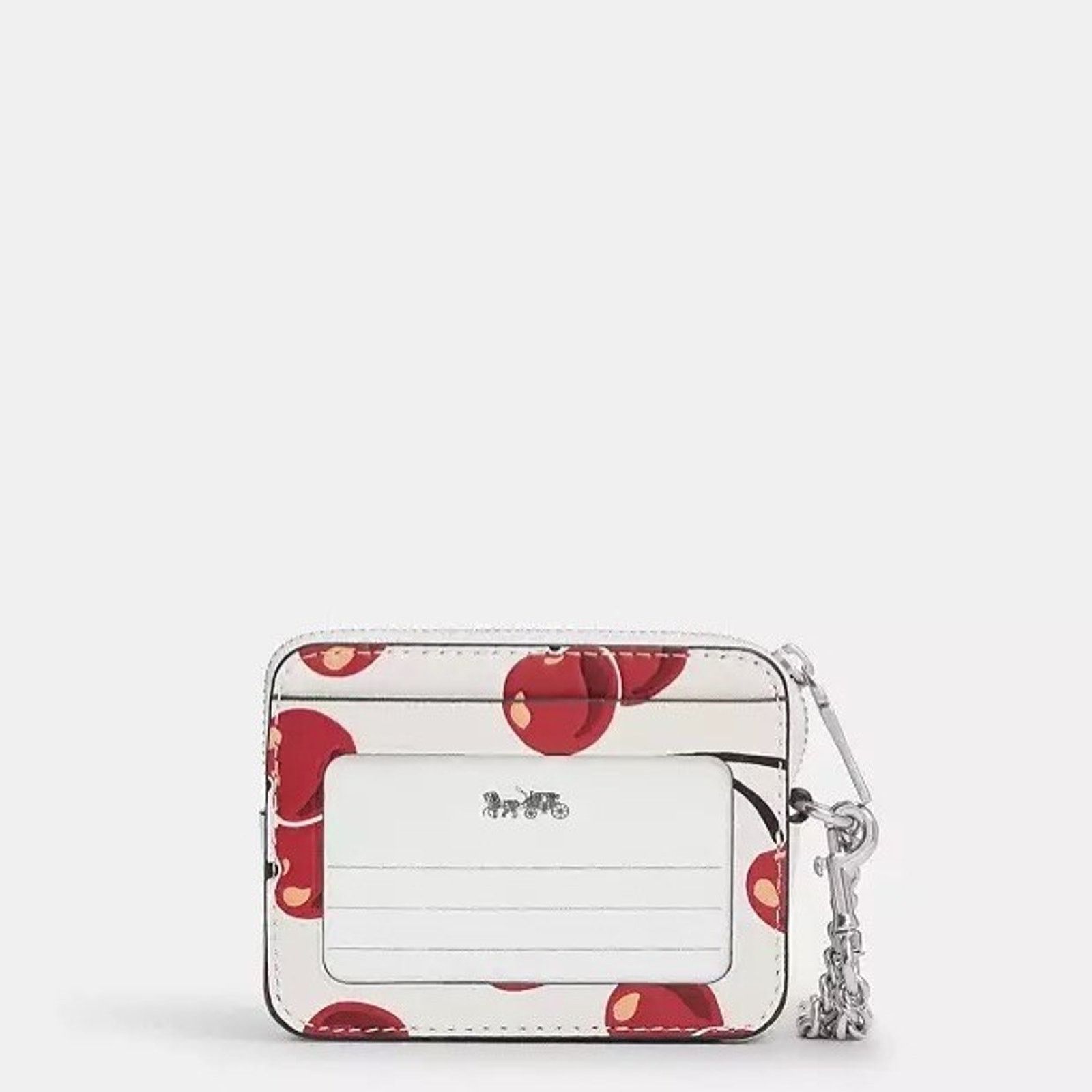 Coach NWT Coach Zip Card Case Cherry CZ761 Silver/Chalk Multi Size ONE SIZE - 6 Thumbnail