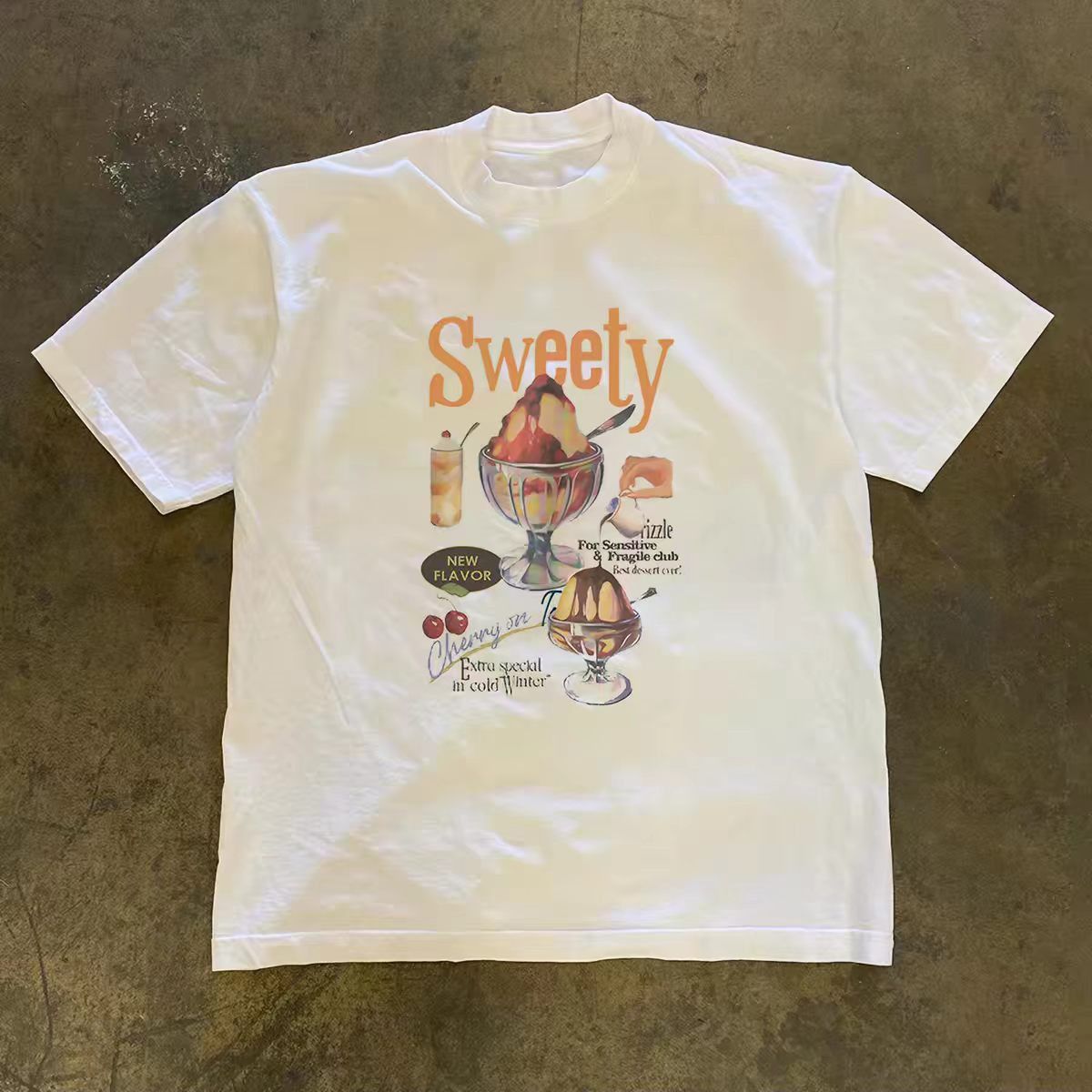 Japanese Brand White casual retro ice cream print t-shirt Size US M / EU 48-50 / 2 - 1 Thumbnail