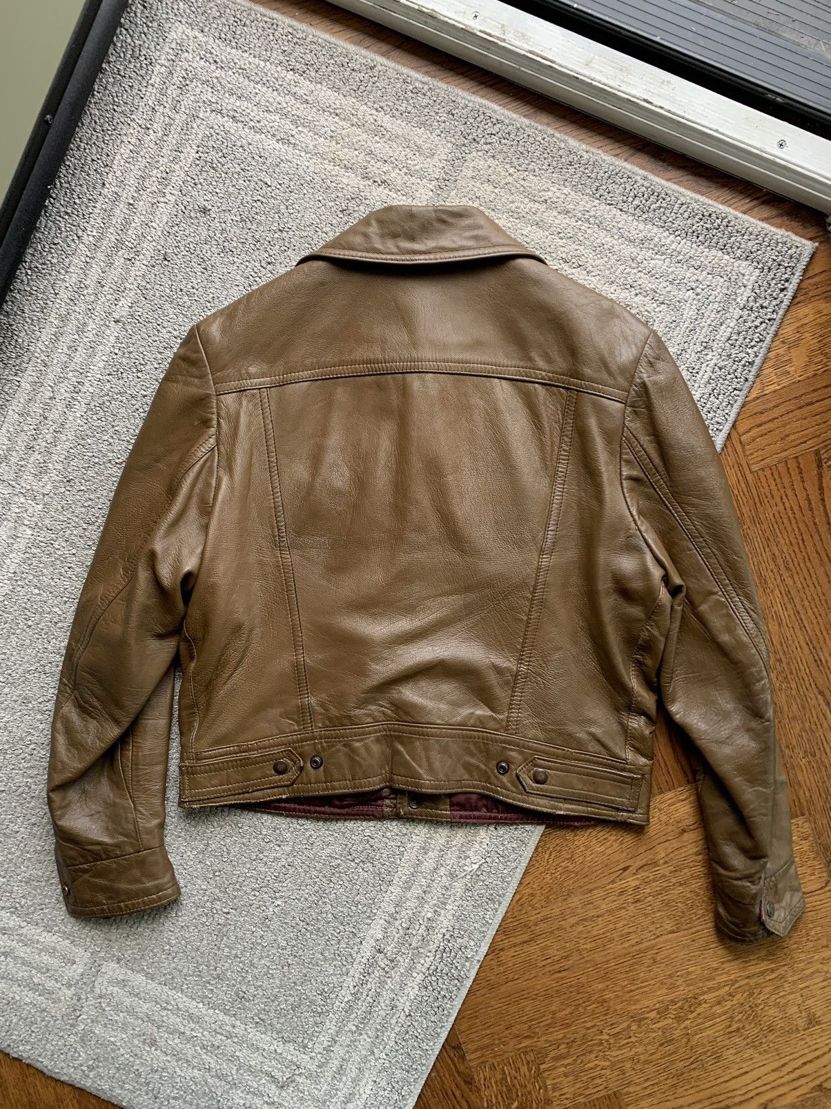 Danier × Vintage 1970s Leather Jacket Pants Vintage Matching Two Piece Set 60 Size M / US 6-8 / IT 42-44 - 4 Thumbnail
