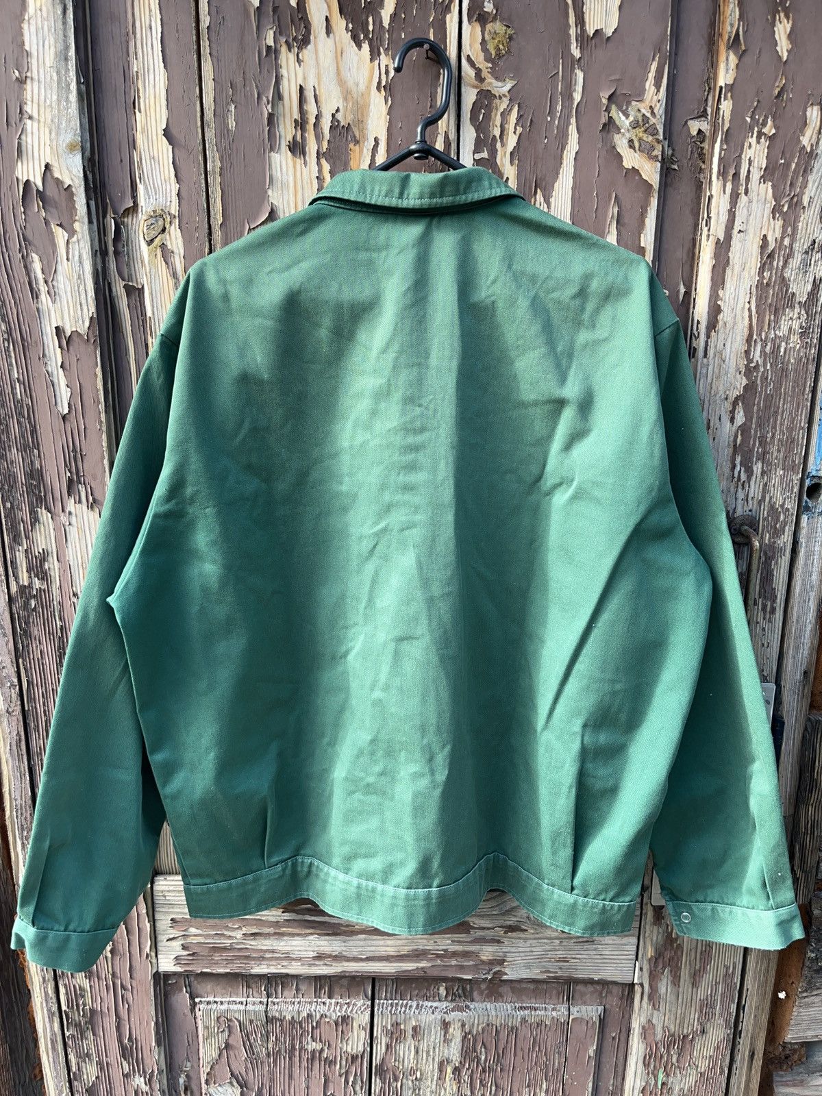 Le Laboureur Vintage 80s German Green Sanfor Chore Jacket Workwear Size US L / EU 52-54 / 3 - 2 Thumbnail