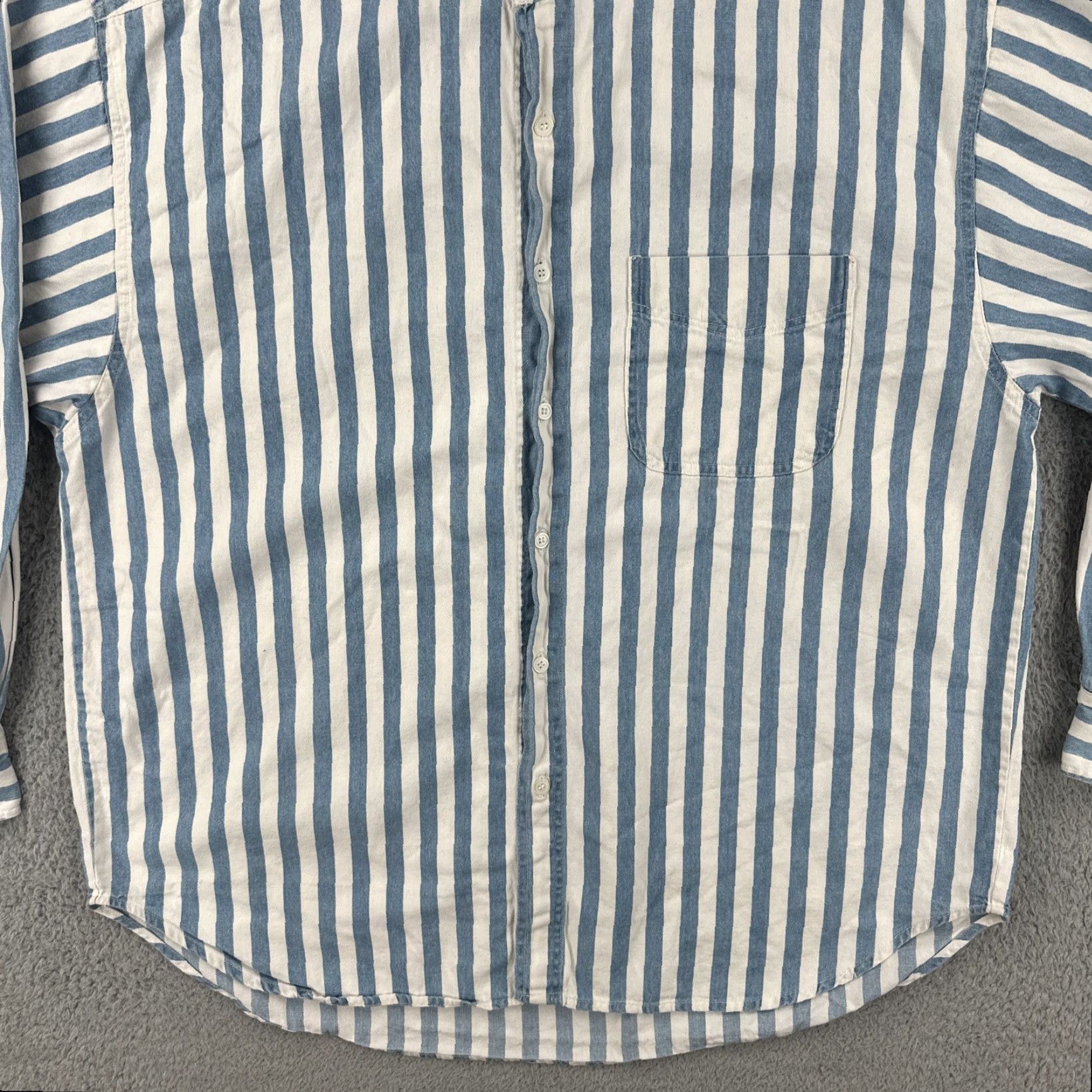 Vintage VINTAGE Jazzman Sportswear 90s XL Long Sleeve Button-Up Shirt Blue White Stripes Size US XL / EU 56 / 4 - 4 Thumbnail