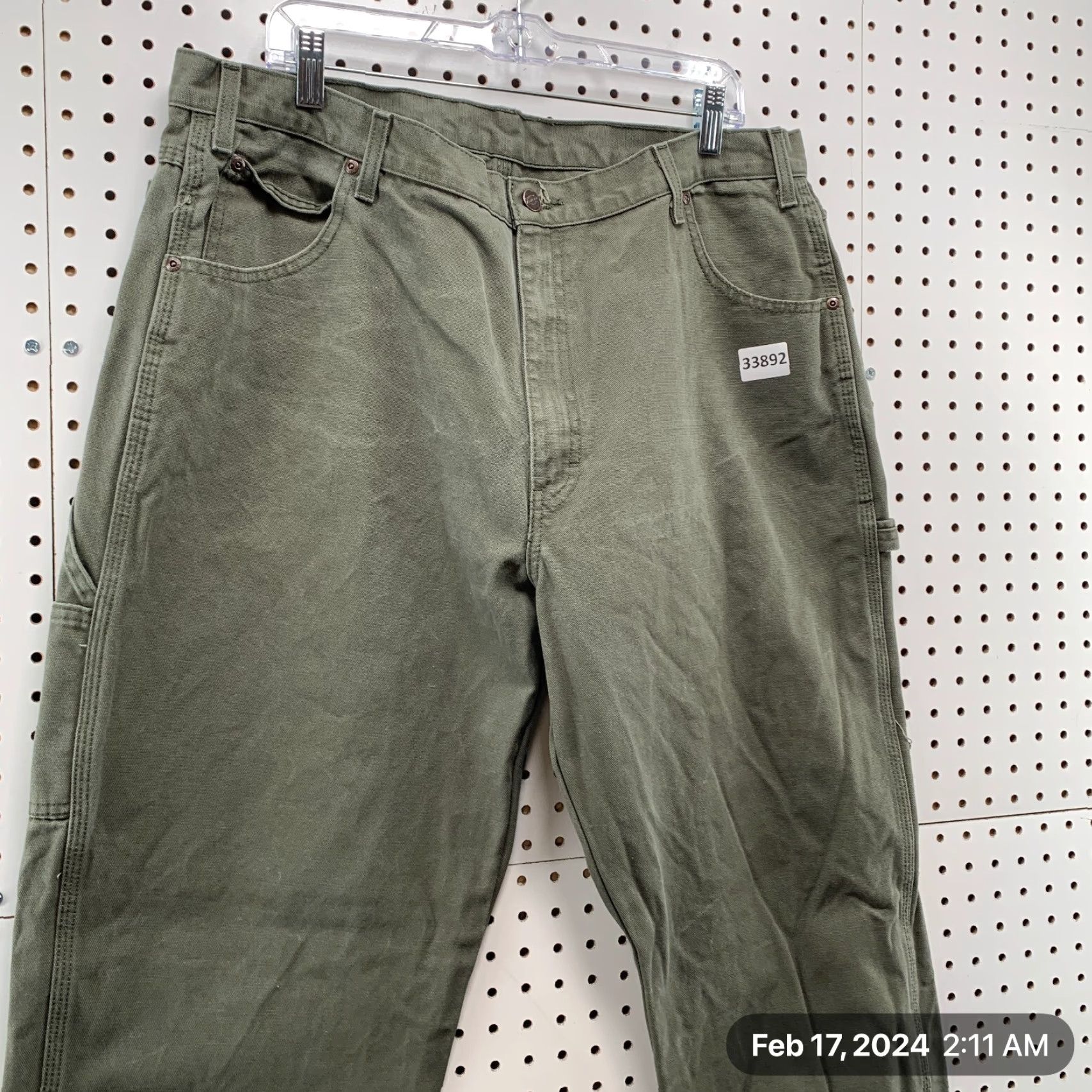 Dickies VINTAGE Dickies Carpenter Canvas Pants Mens FITS Size 38x32.5 Olive Green Size US 38 / EU 54 - 5 Thumbnail