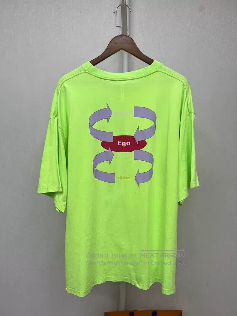 Balenciaga Balenciaga Neon Green Embroidered Logo Short Sleeve T-Shir Size US M / EU 48-50 / 2 - 2 Thumbnail