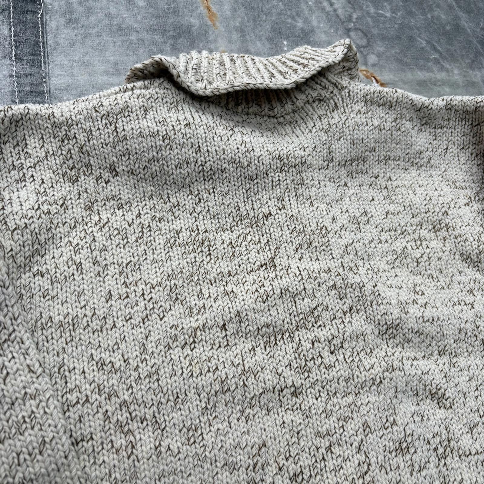 Vintage Vintage 80s Cream Tweed Chunky Hand Knit Sweater Cardigan Size US L / EU 52-54 / 3 - 5 Thumbnail