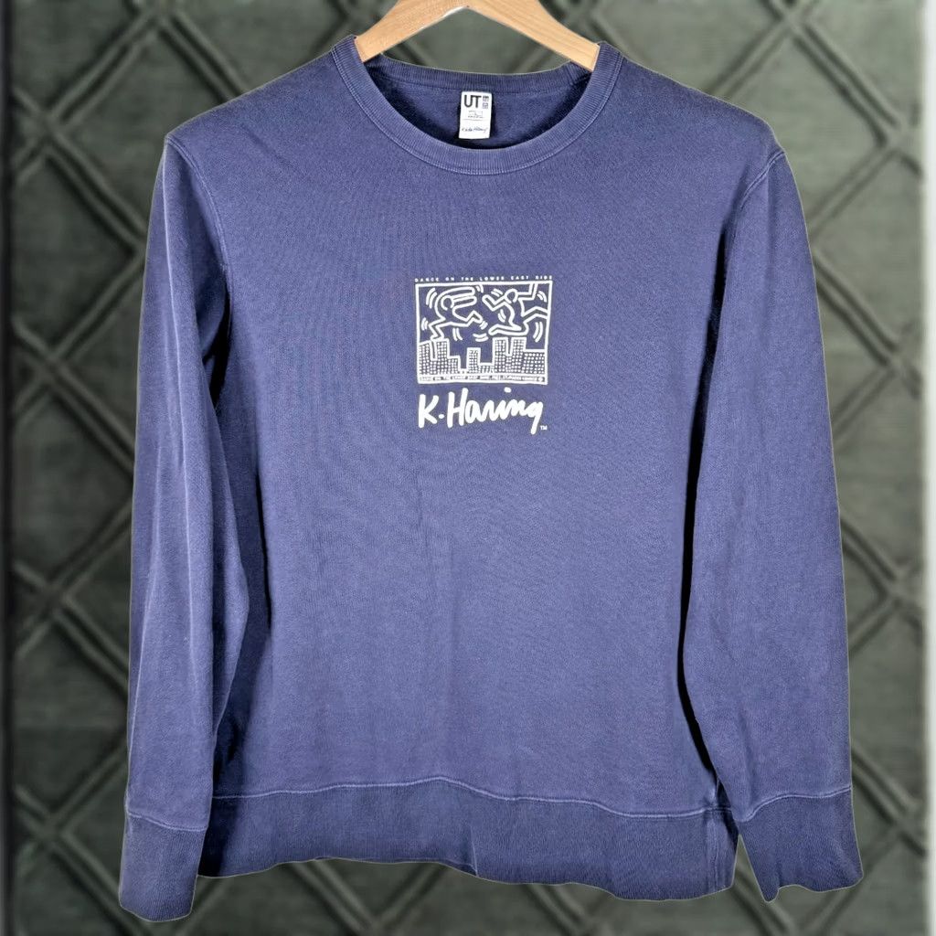 Uniqlo Uniqlo Keith Haring Sweatshirt Men L Blue Graphic Print Pullover Crew Neck Size US L / EU 52-54 / 3 - 1 Thumbnail