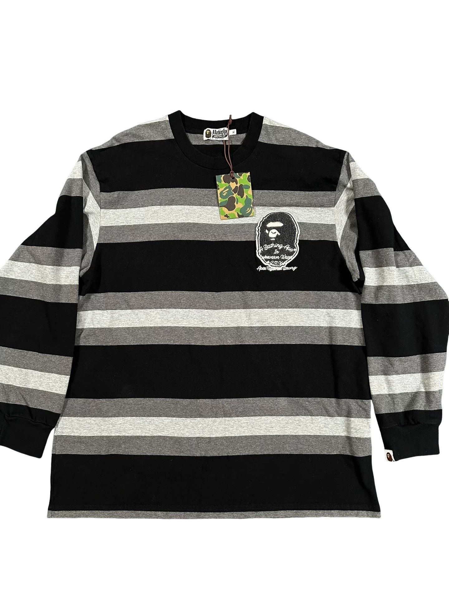 Bape A Bathing Ape Striped Long Sleeve T-Shirt Size XL Size US XL / EU 56 / 4 - 1 Thumbnail