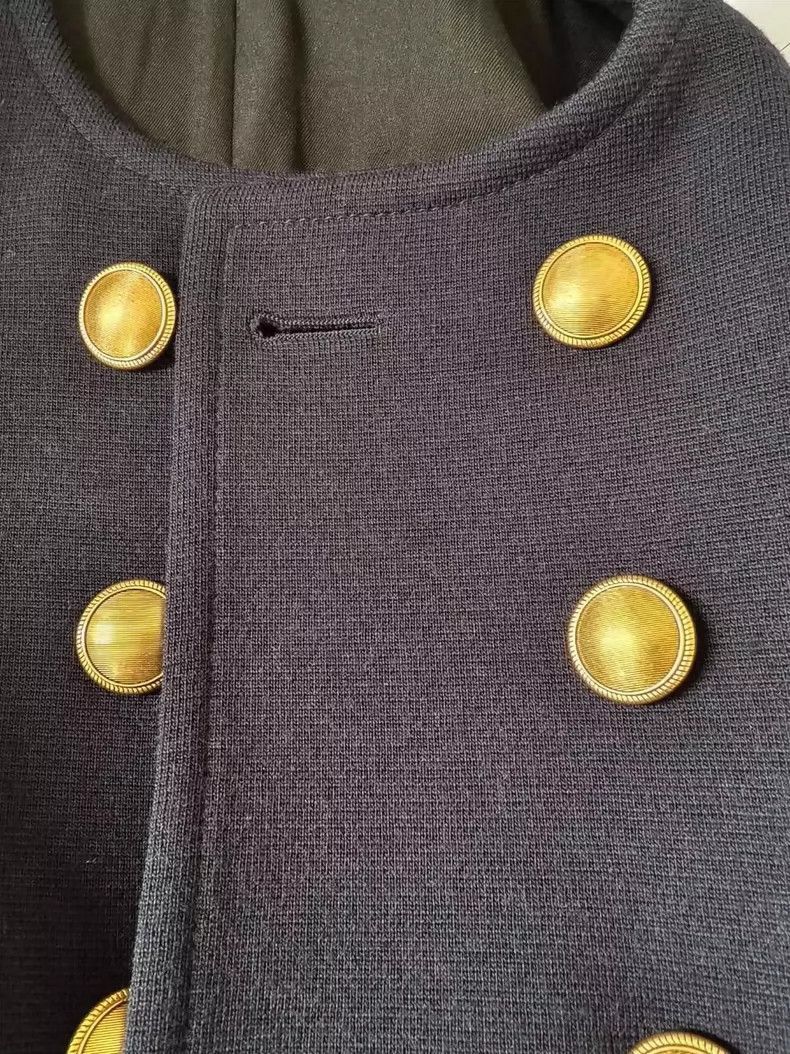 Saint Laurent Paris Saint Laurent Navy Double-Breasted Wool Coat-2507 Size S / US 4 / IT 40 - 8 Thumbnail