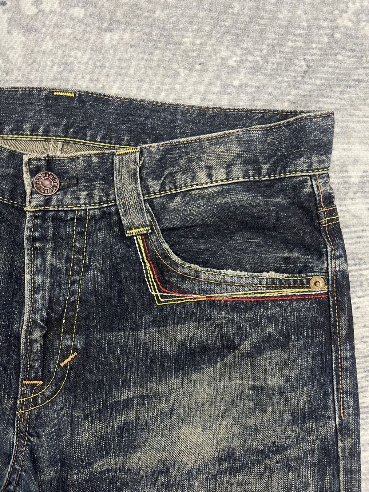 Edwin Flare Jeans Edwin 503 Blue Trip Boot Cut Low Rise Denim Size US 34 / EU 50 - 7 Thumbnail