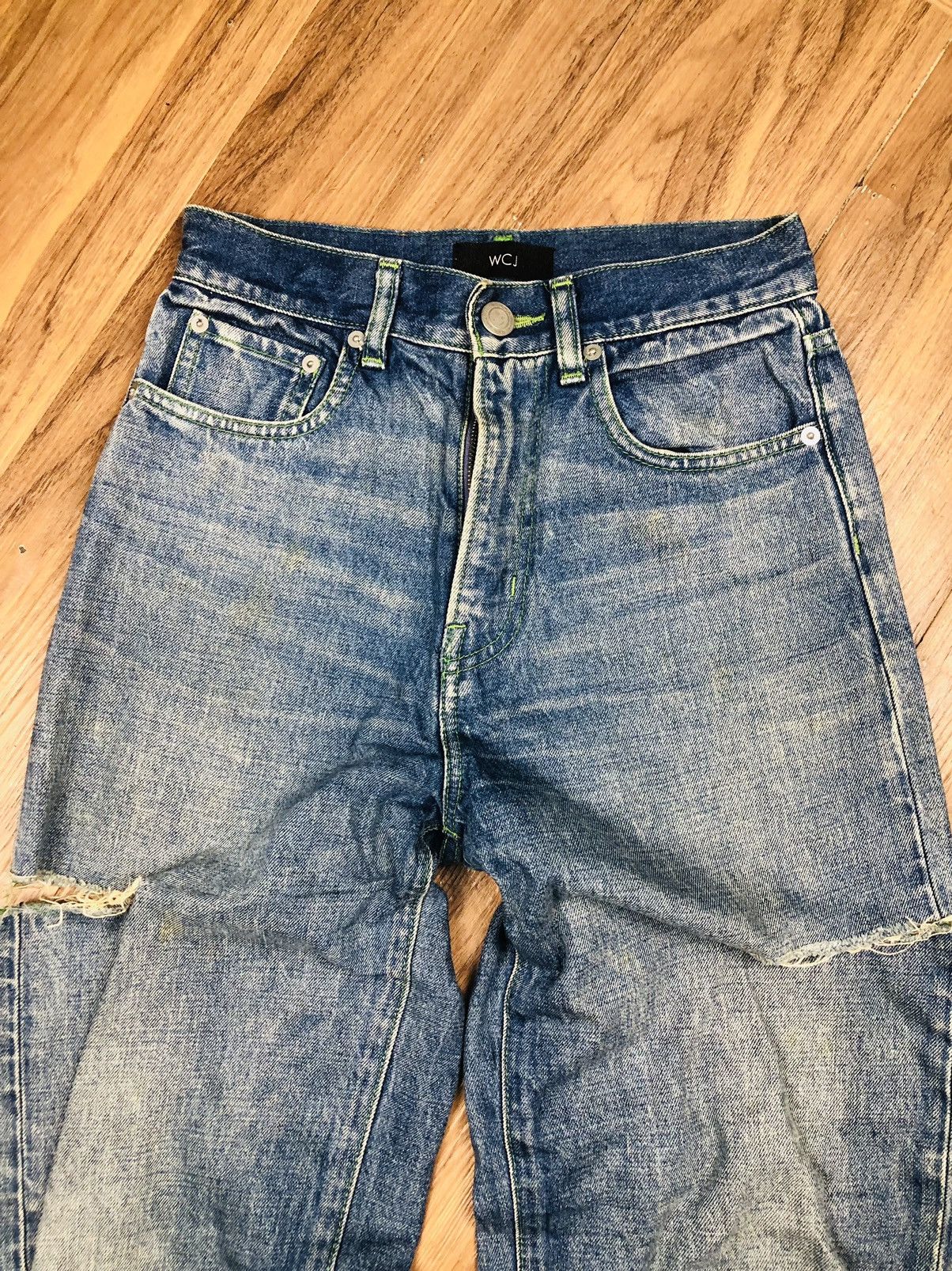If Six Was Nine WCJ Wide-Leg Ripped Jeans - Unique Thigh Cutout Denim (40) Size US 26 / EU 42 - 3 Thumbnail