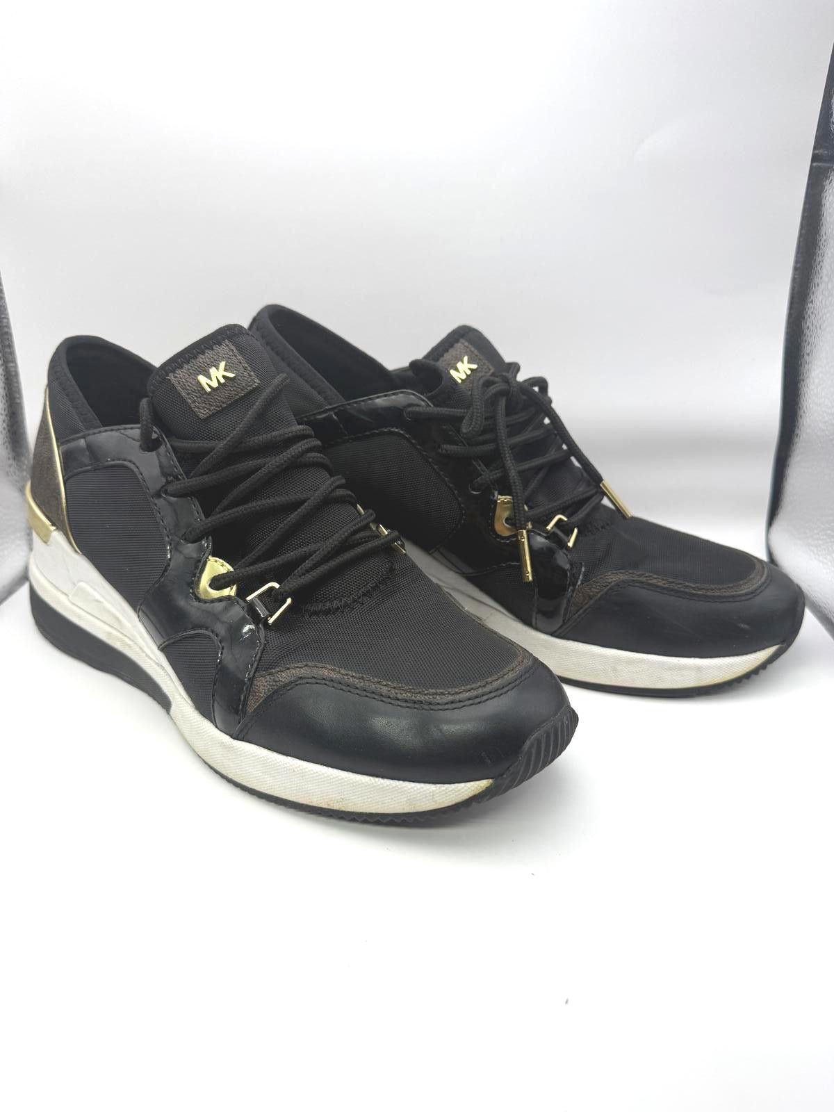 Michael Kors Michael Kors Women's Black and Gold Wedge Sneakers 8.5 Size US 8.5 / IT 38.5 - 1 Thumbnail