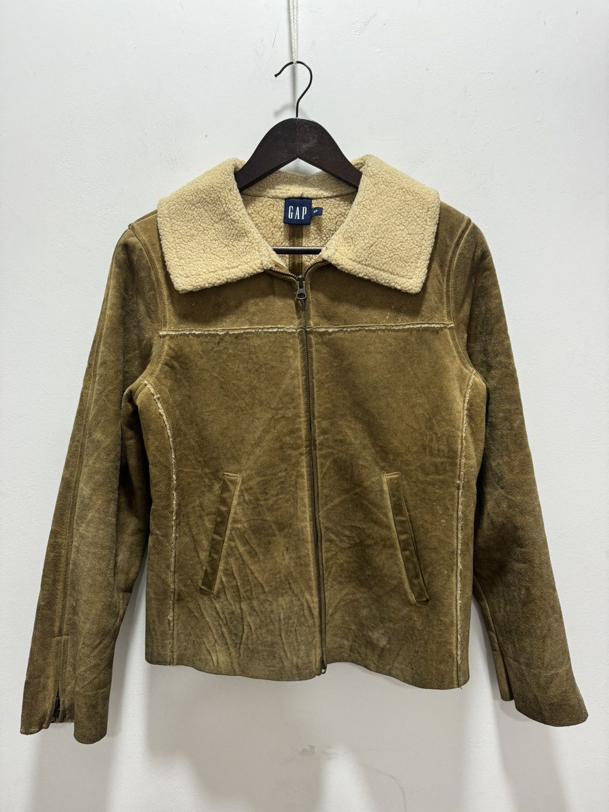 Gap Genuine Leather Leather Jacket VINTAGE GAP SHERPA SHEARLING GENUINE LEATHER JACKET Grailed