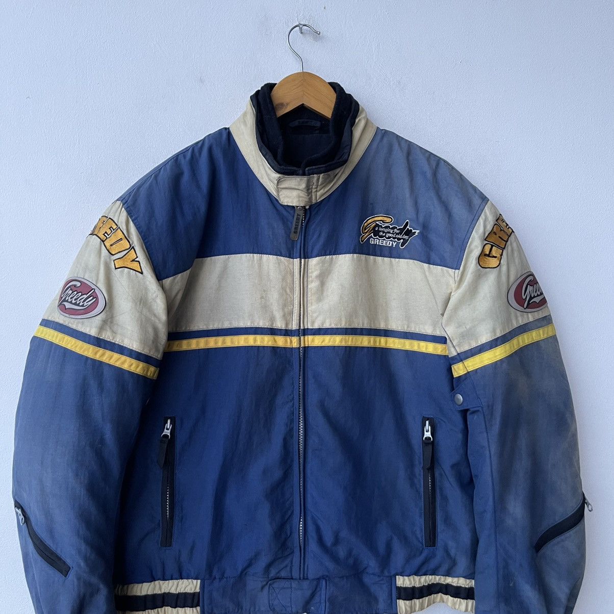 Sports Specialties Vintage GREEDY Motorsports Biker Jacket Padded Racing Gear Size US L / EU 52-54 / 3 - 5 Thumbnail
